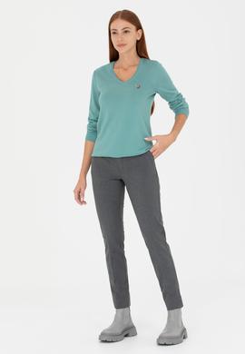 Kadın Mint V Yaka Basic Kazak - 50269018068