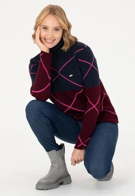 Kadın Lacivert Balıkçı Yaka Kazak - 50272044005