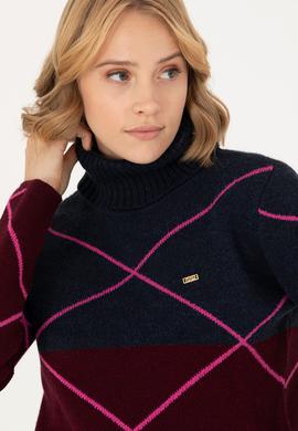 Kadın Lacivert Balıkçı Yaka Kazak - 50272044005