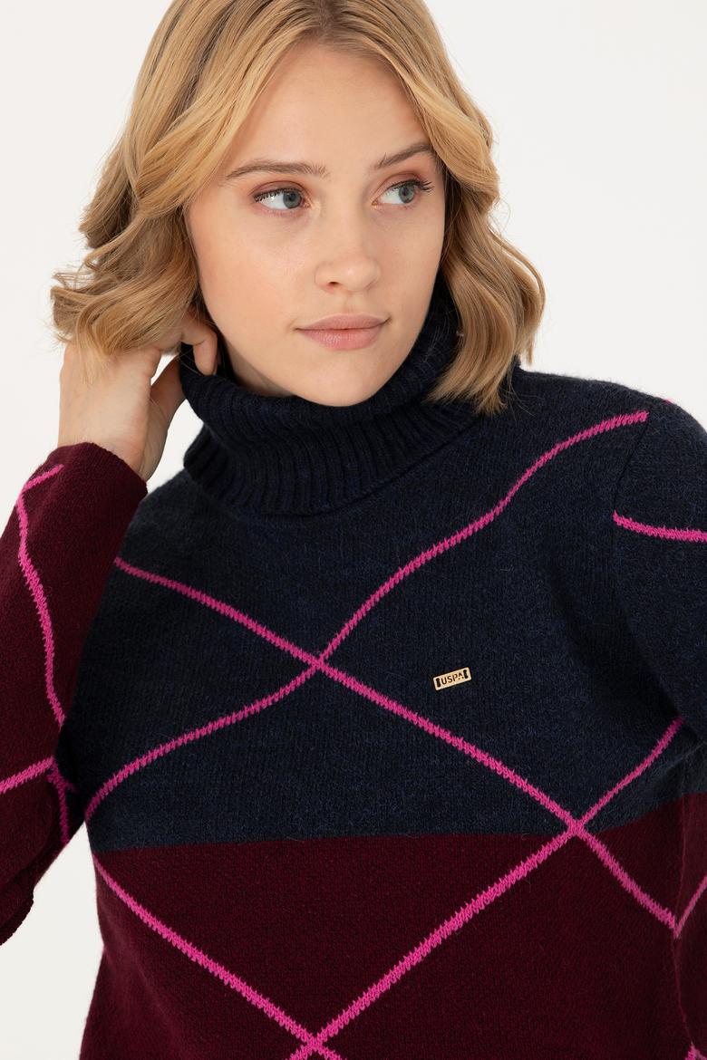 Kadın Lacivert Balıkçı Yaka Kazak - 50272044005