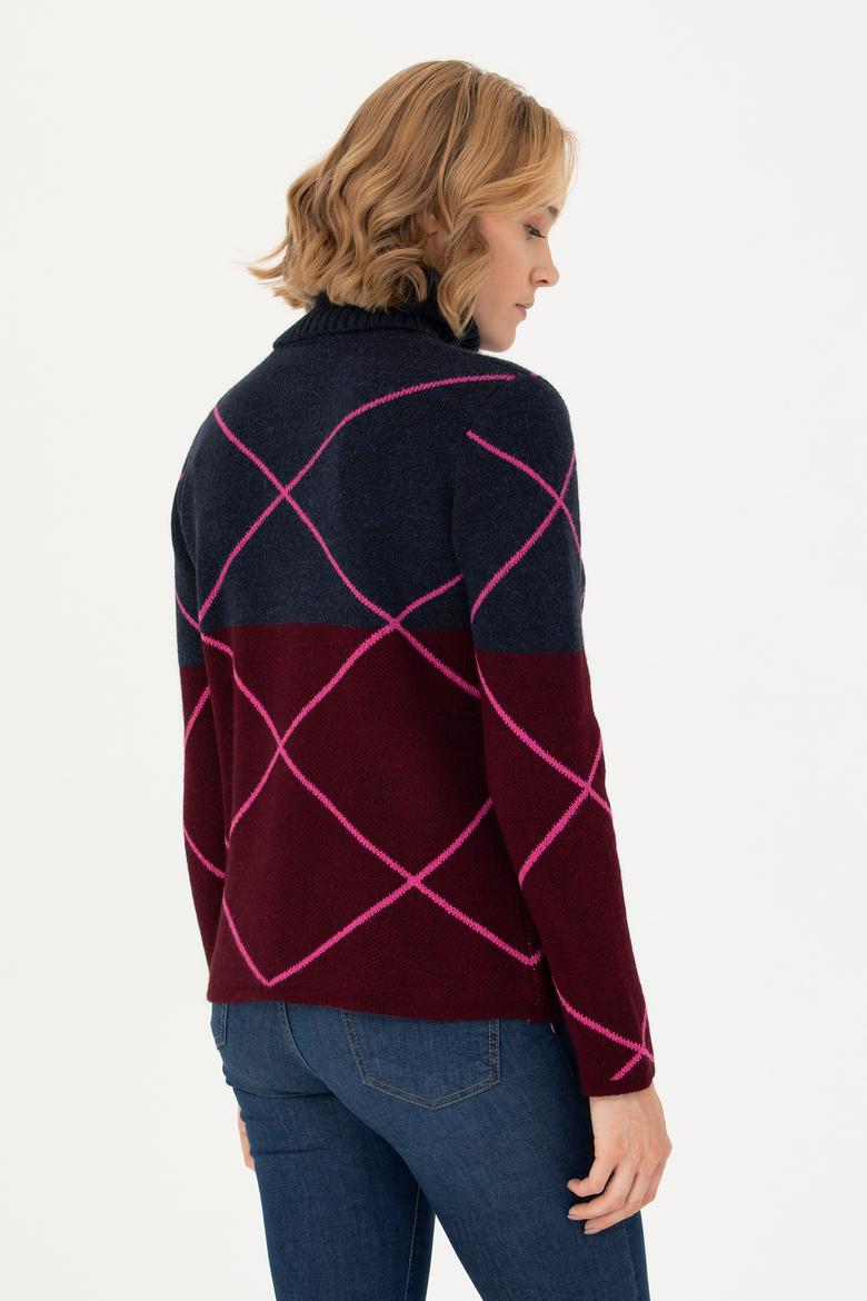 Kadın Lacivert Balıkçı Yaka Kazak - 50272044005