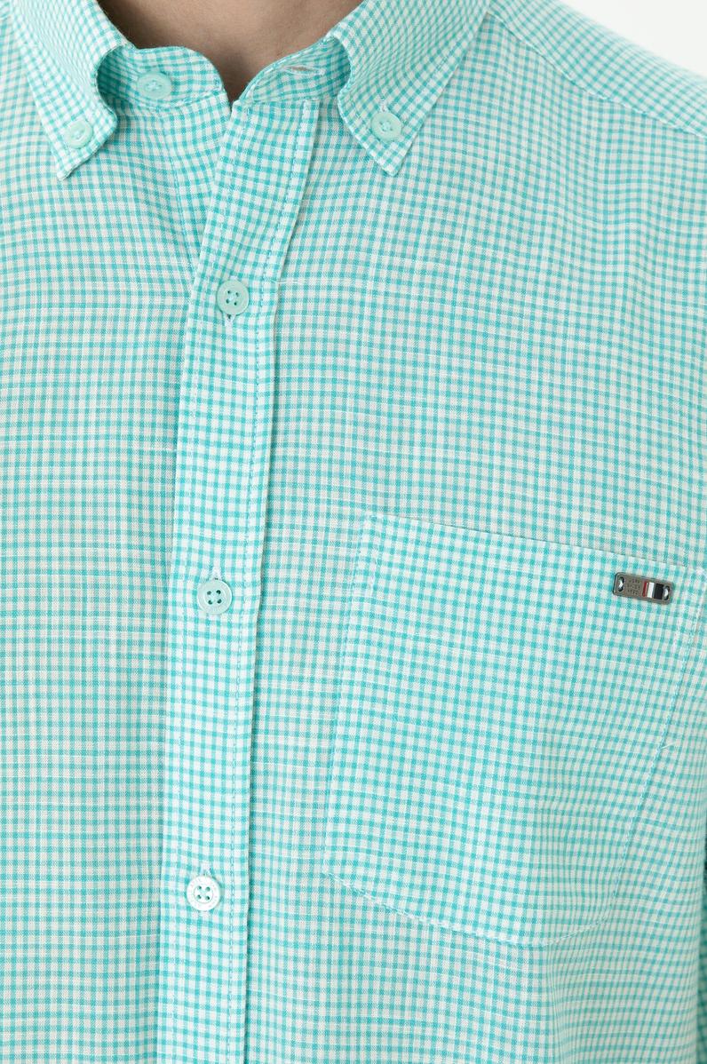 Erkek Mint Kısa Kollu Gömlek