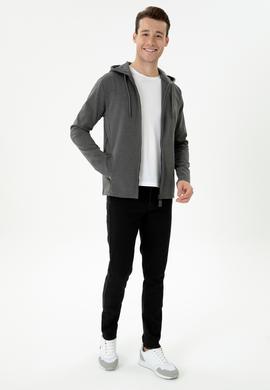 Erkek Antrasit Melanj Örme Hırka - 50277920011