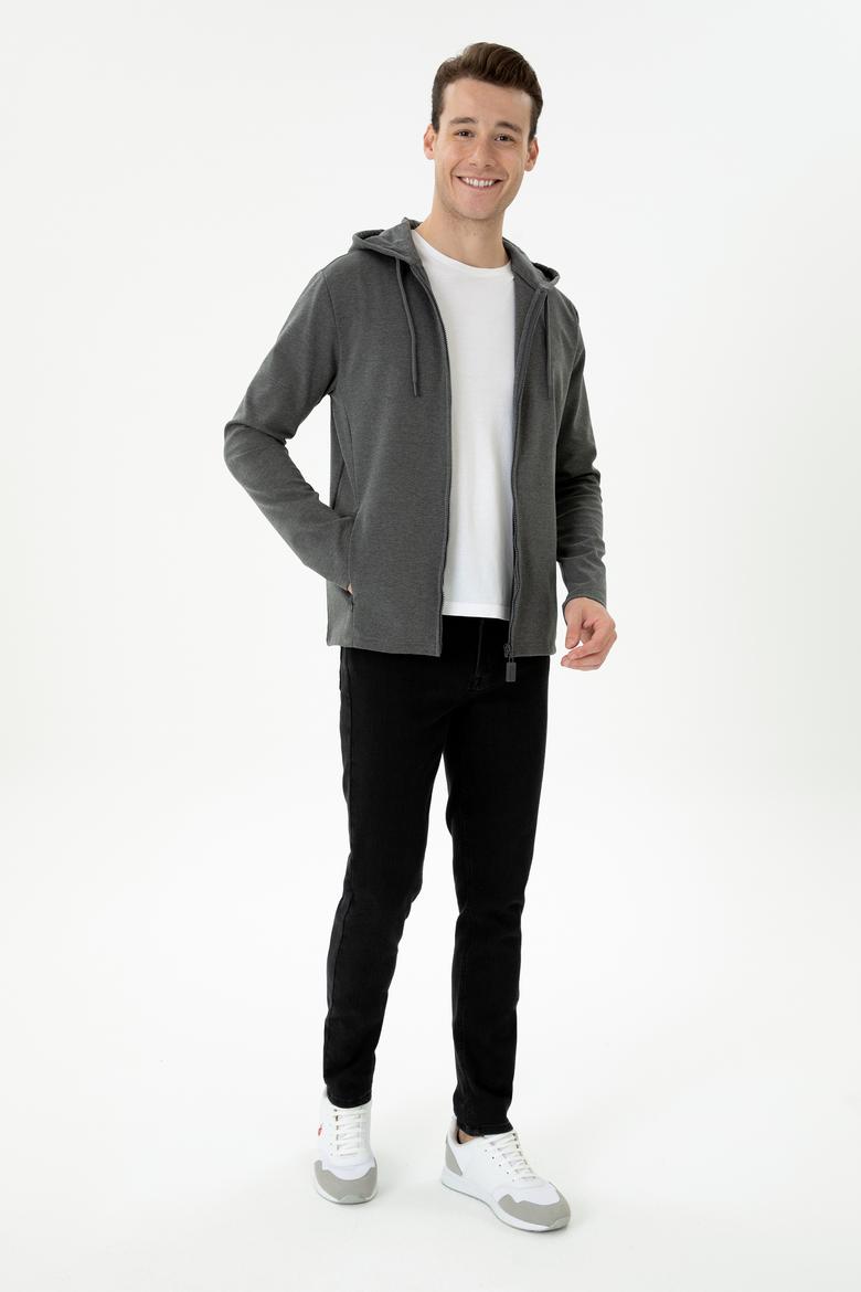 Erkek Antrasit Melanj Örme Hırka - 50277920011