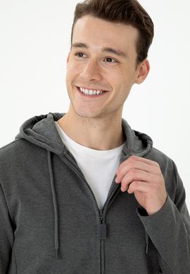 Erkek Antrasit Melanj Örme Hırka - 50277920011