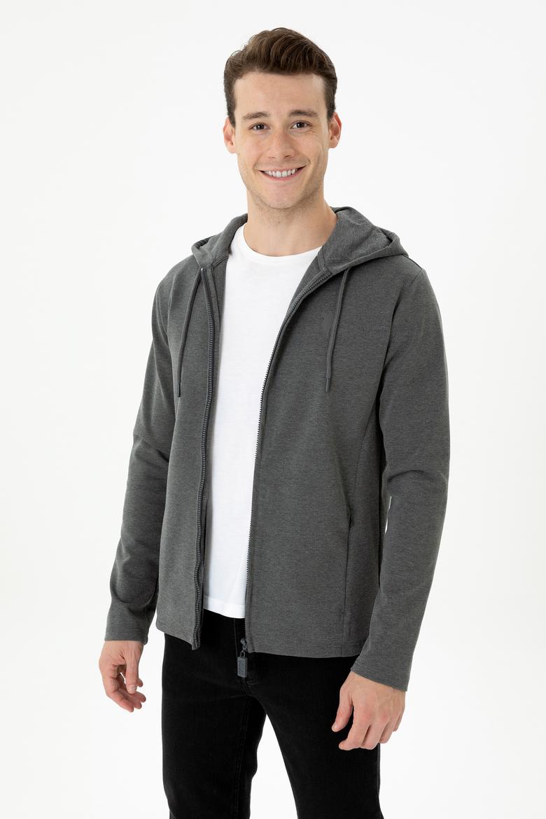 Erkek Antrasit Melanj Örme Hırka - 50277920011