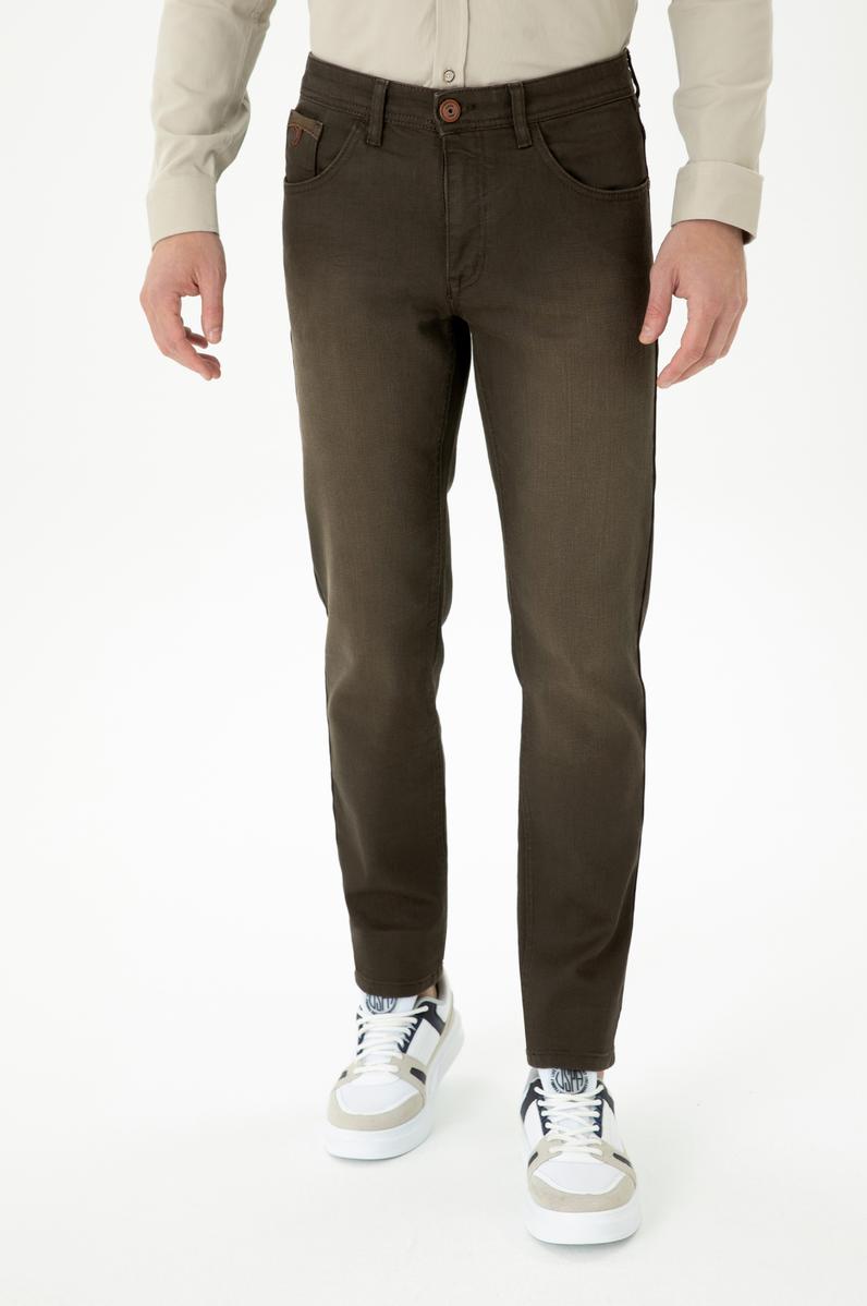 Erkek Kahverengi Jean Pantolon