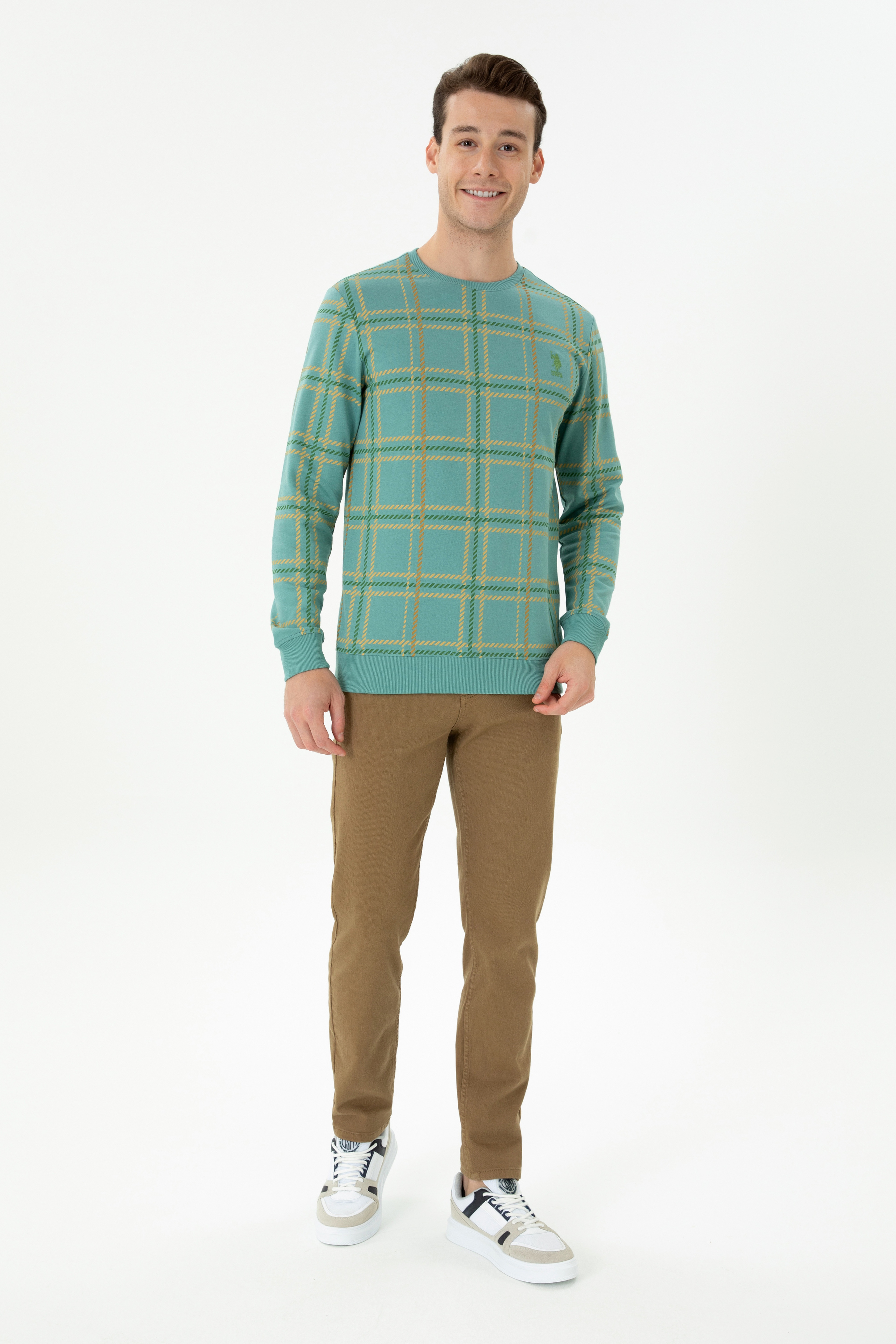 Erkek Slim Fit Açık Haki Kanvas Pantolon - Image 3