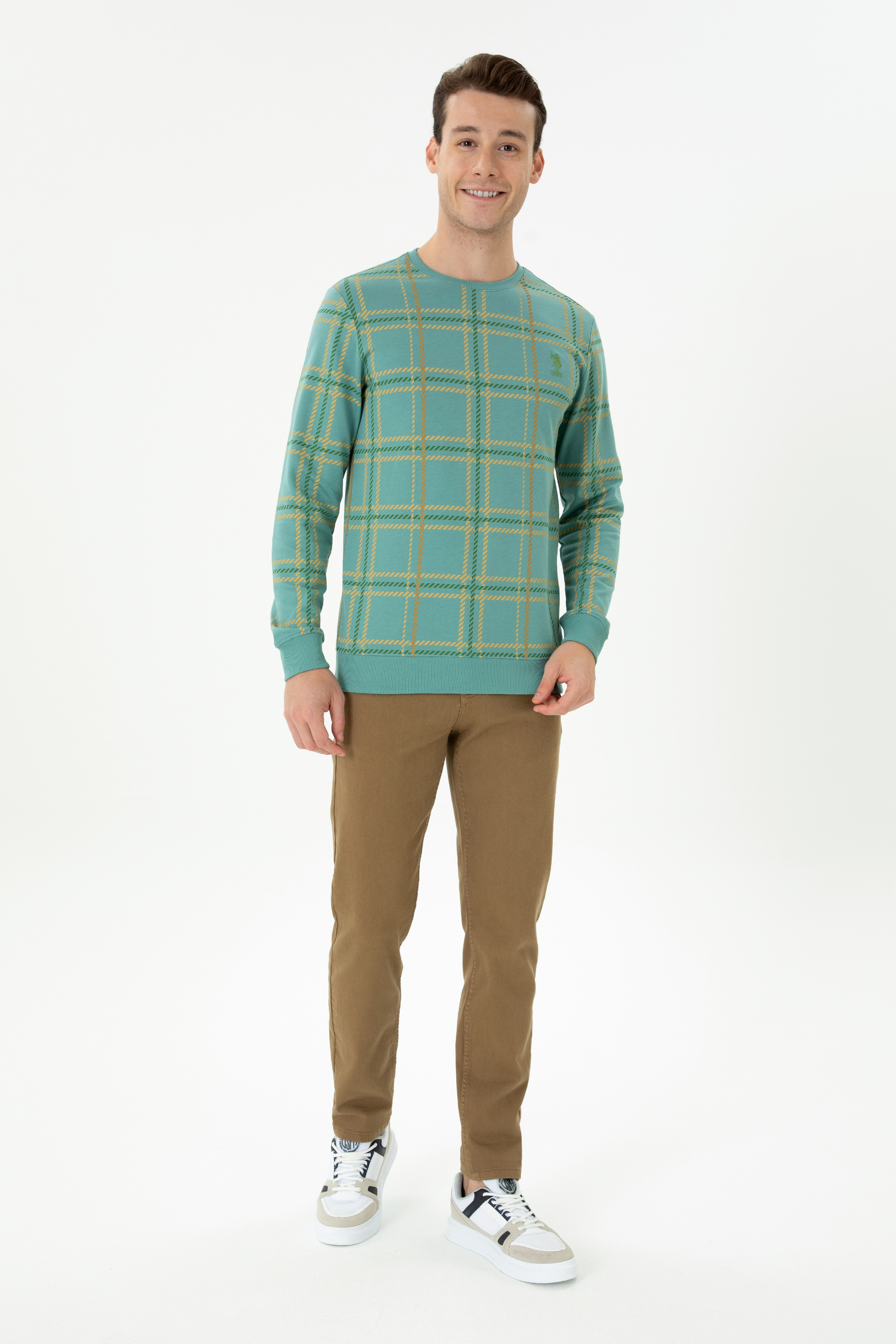 Erkek Slim Fit Açık Haki Kanvas Pantolon
