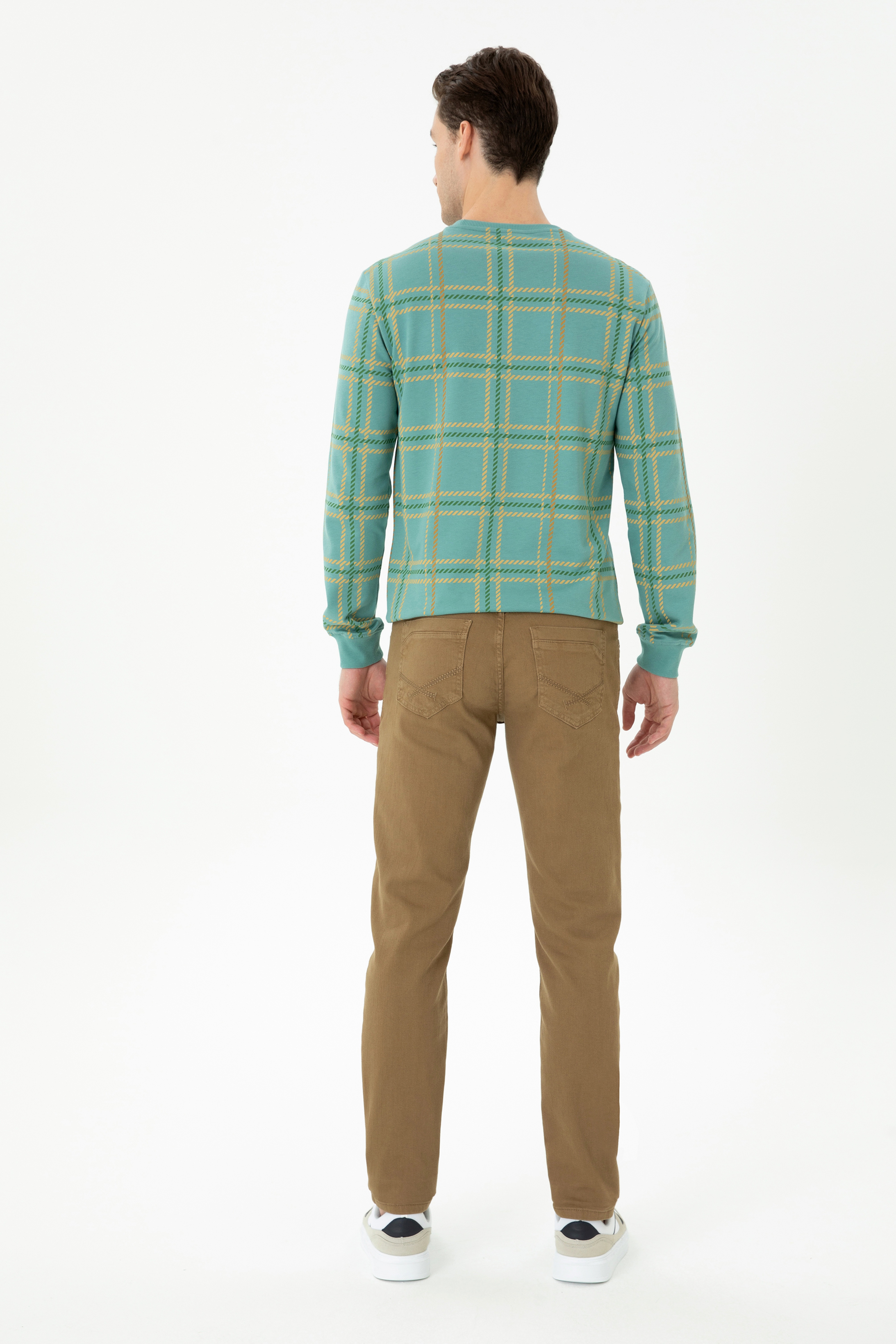 Erkek Slim Fit Açık Haki Kanvas Pantolon - Image 4