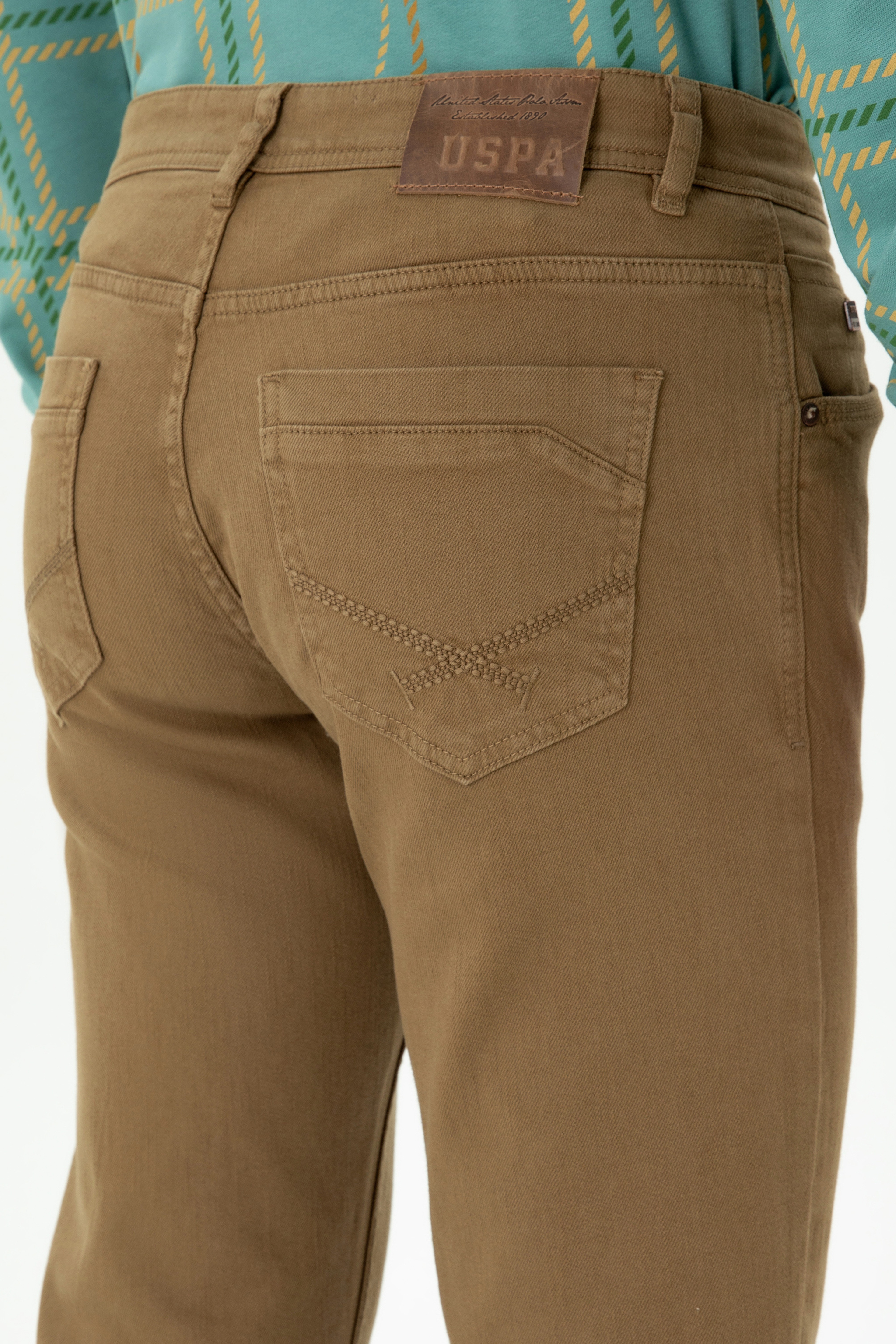 Erkek Slim Fit Açık Haki Kanvas Pantolon - Image 7