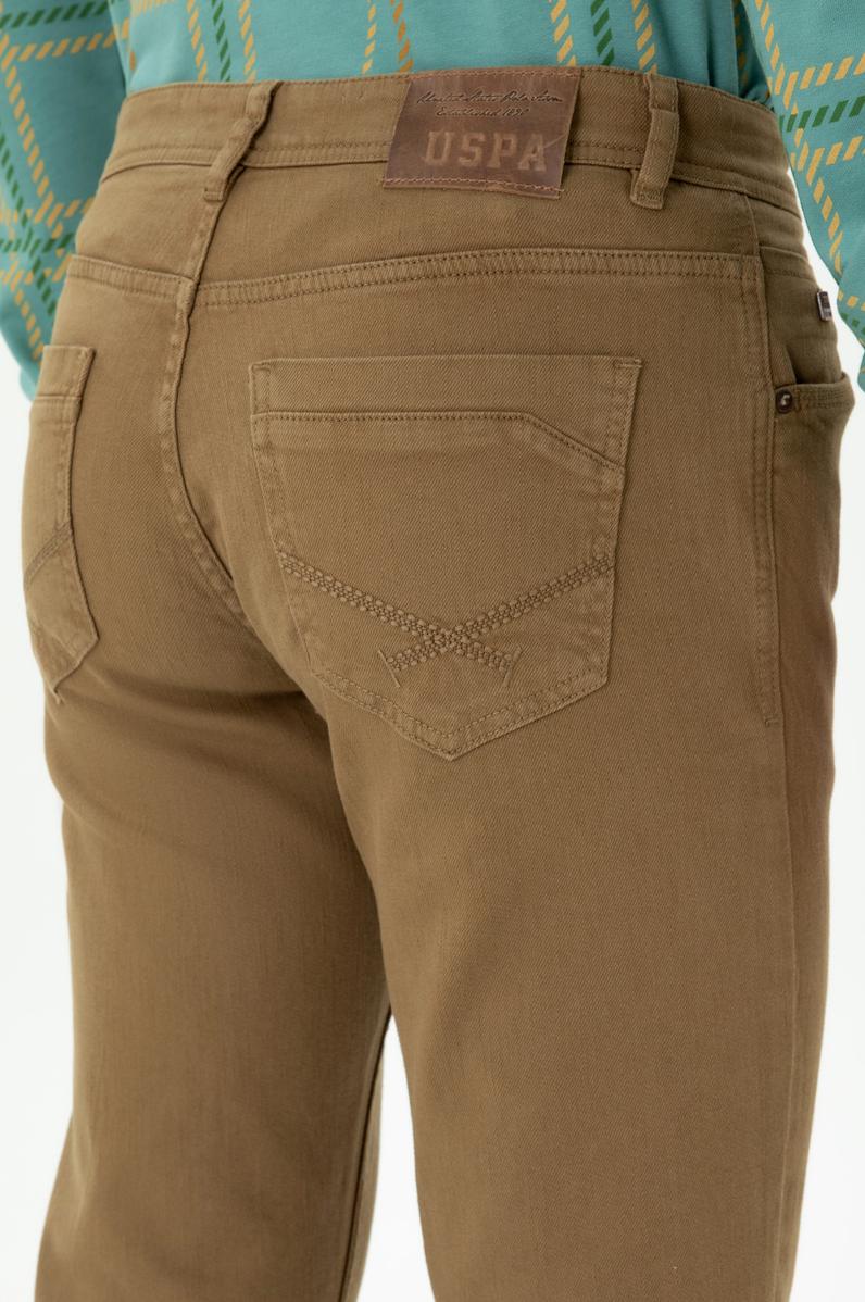 Erkek Slim Fit Açık Haki Kanvas Pantolon