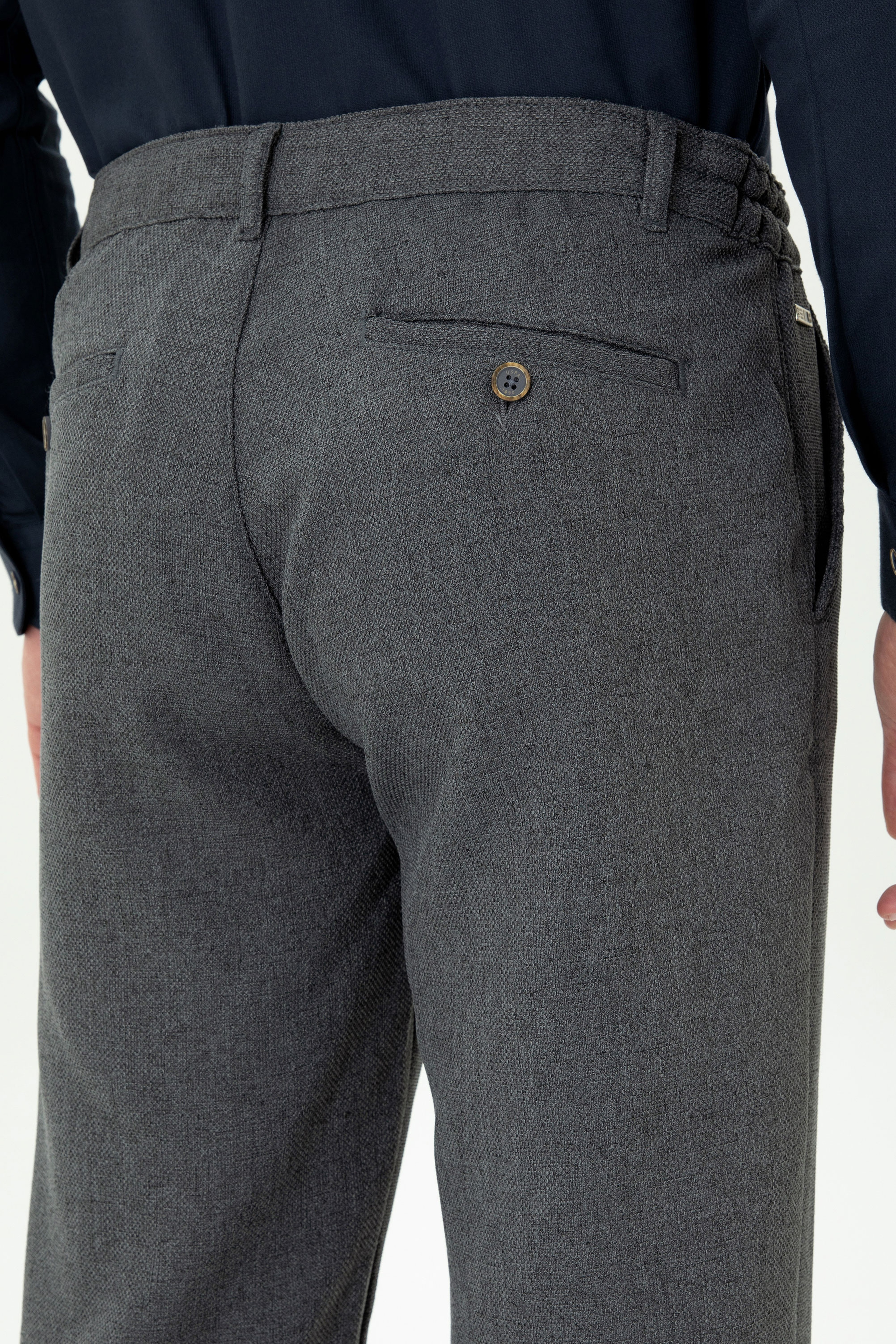 Erkek Carrot Fit Antrasit Kanvas Pantolon - Image 7