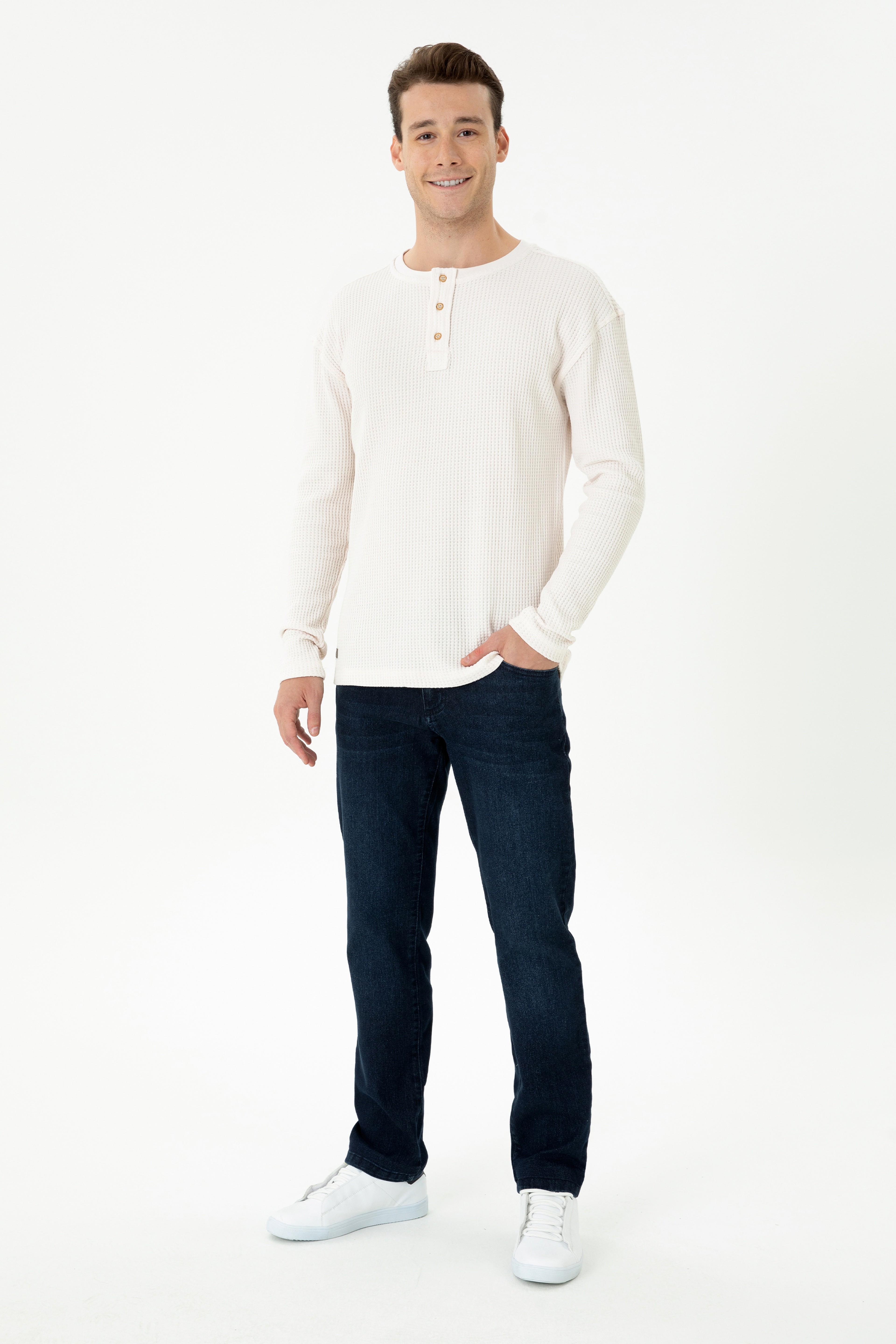 Erkek Koyu Mavi Jean Pantolon - Image 3