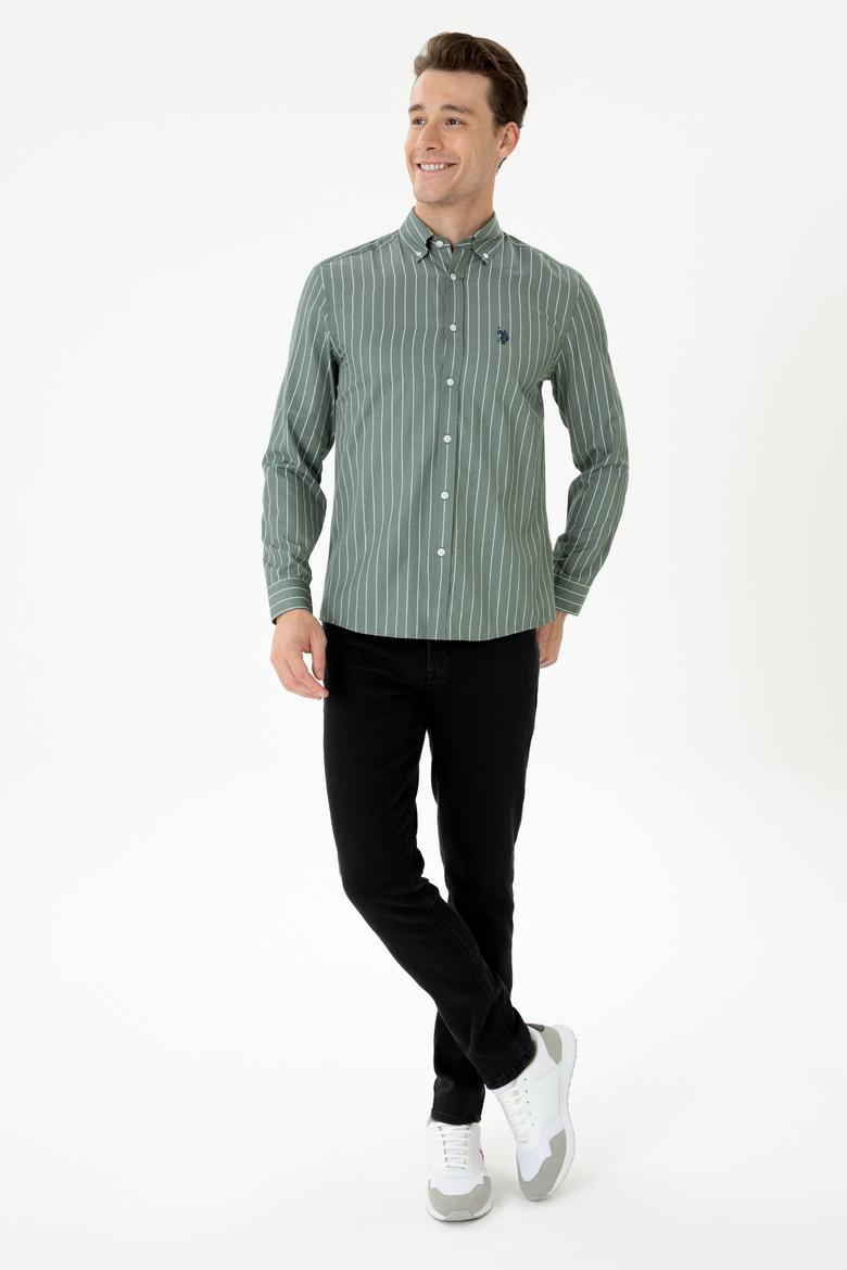 Erkek Haki Uzun Kollu Gömlek - 50279472010