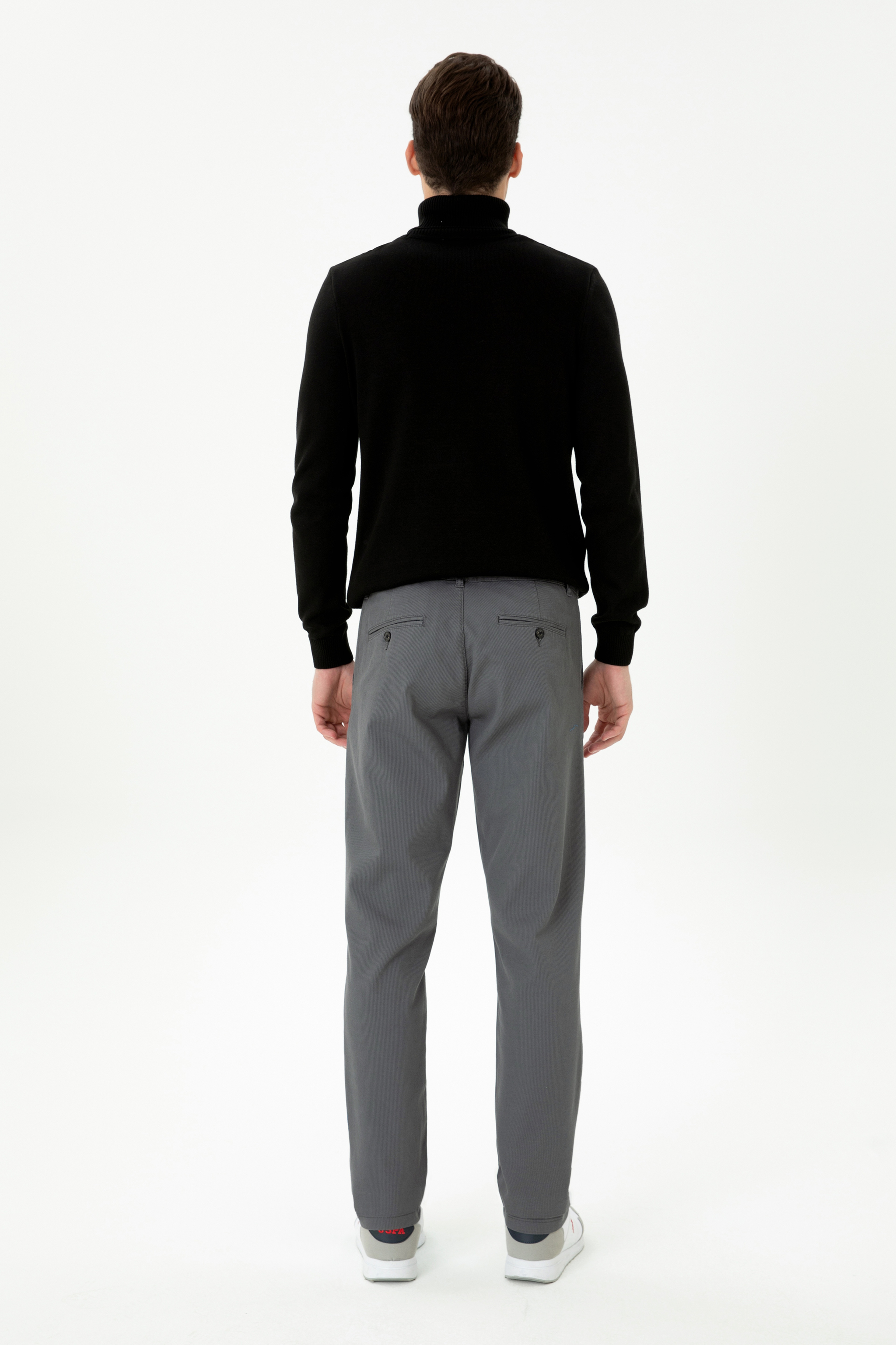 Erkek Slim Fit Antrasit Kanvas Pantolon