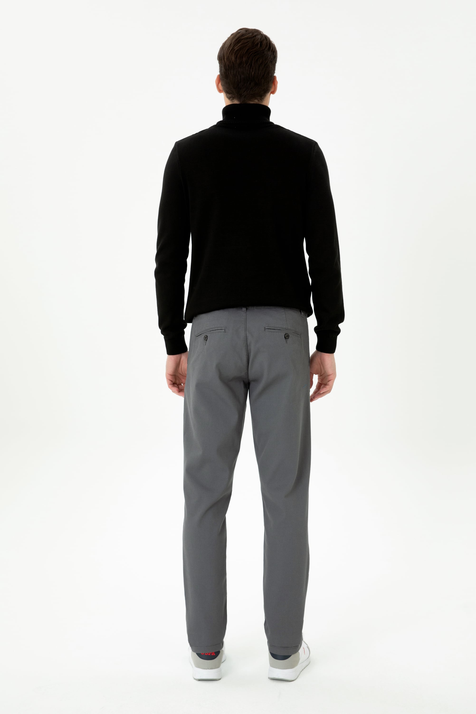 Erkek Slim Fit Antrasit Kanvas Pantolon