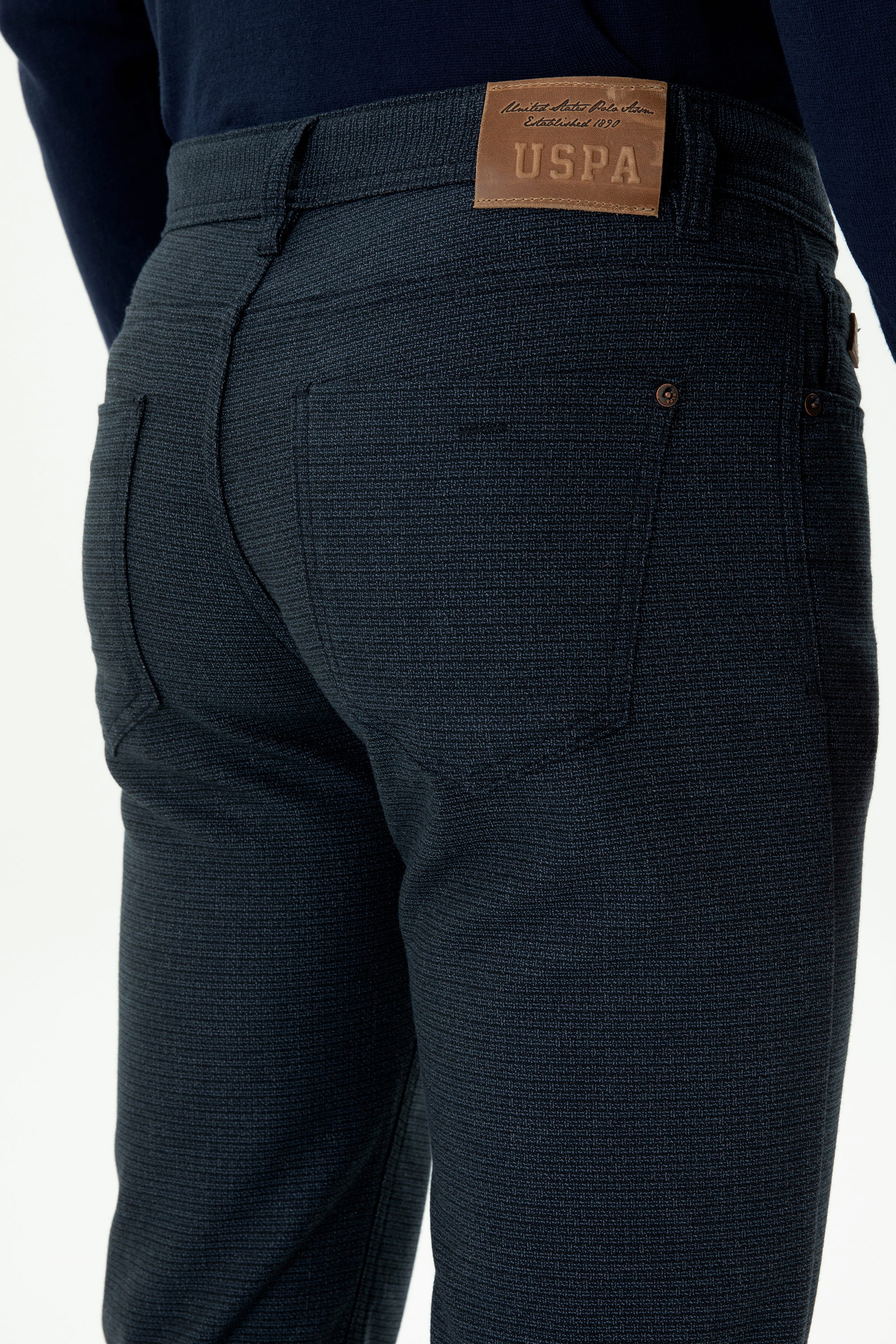 Erkek Slim Fit Lacivert Kanvas Pantolon - Image 7
