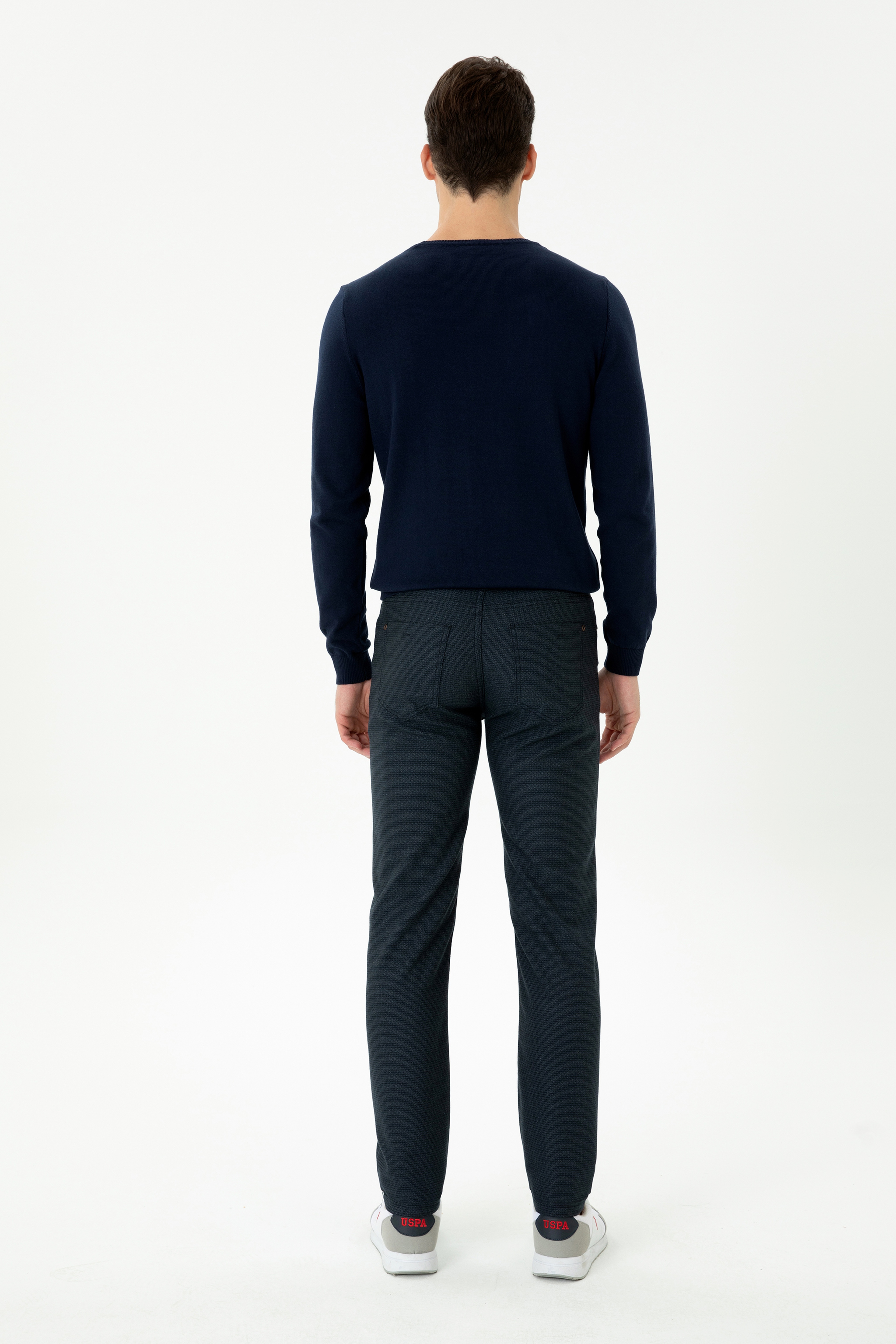 Erkek Slim Fit Lacivert Kanvas Pantolon
