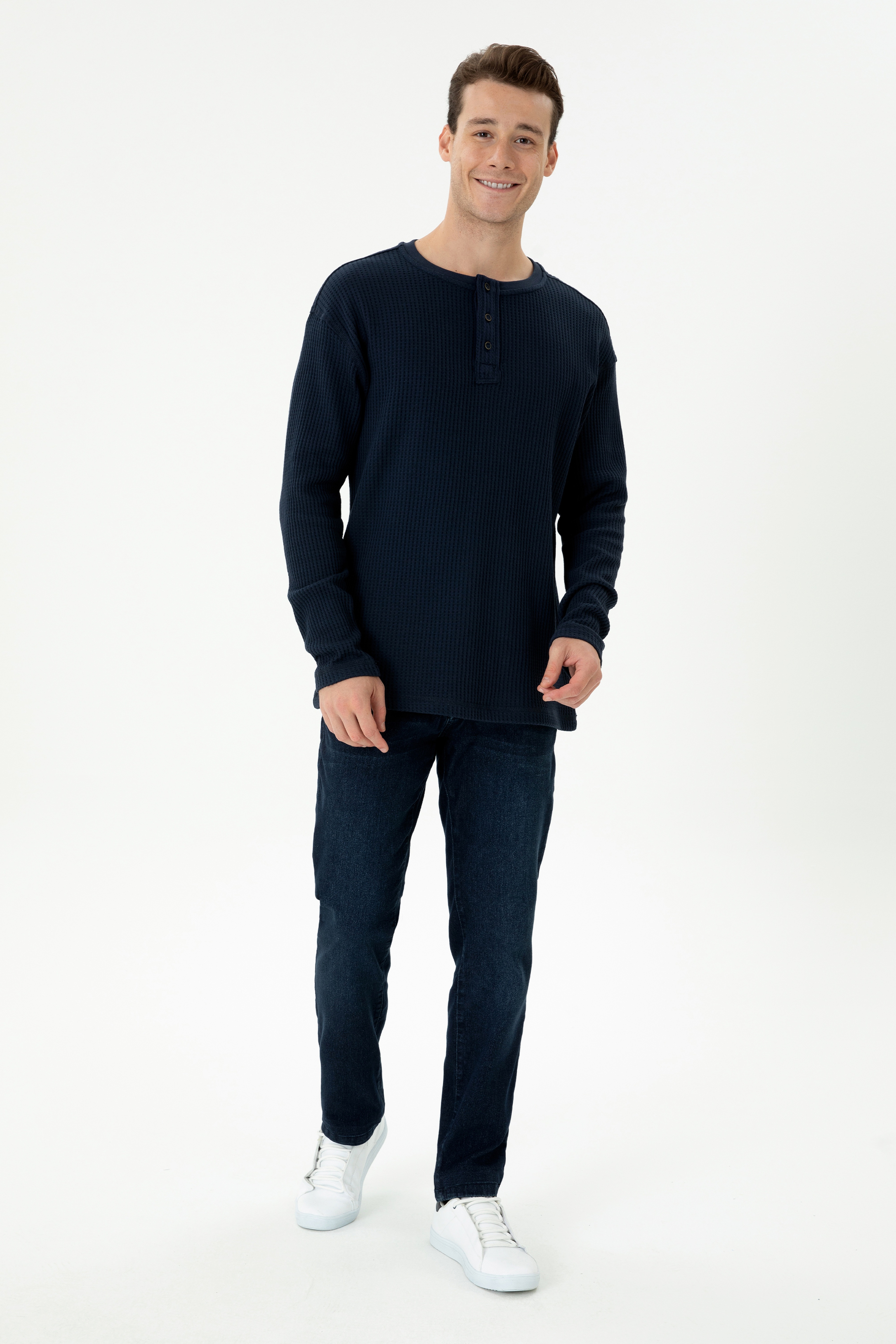 Erkek Lacivert Sweatshirt - Image 4
