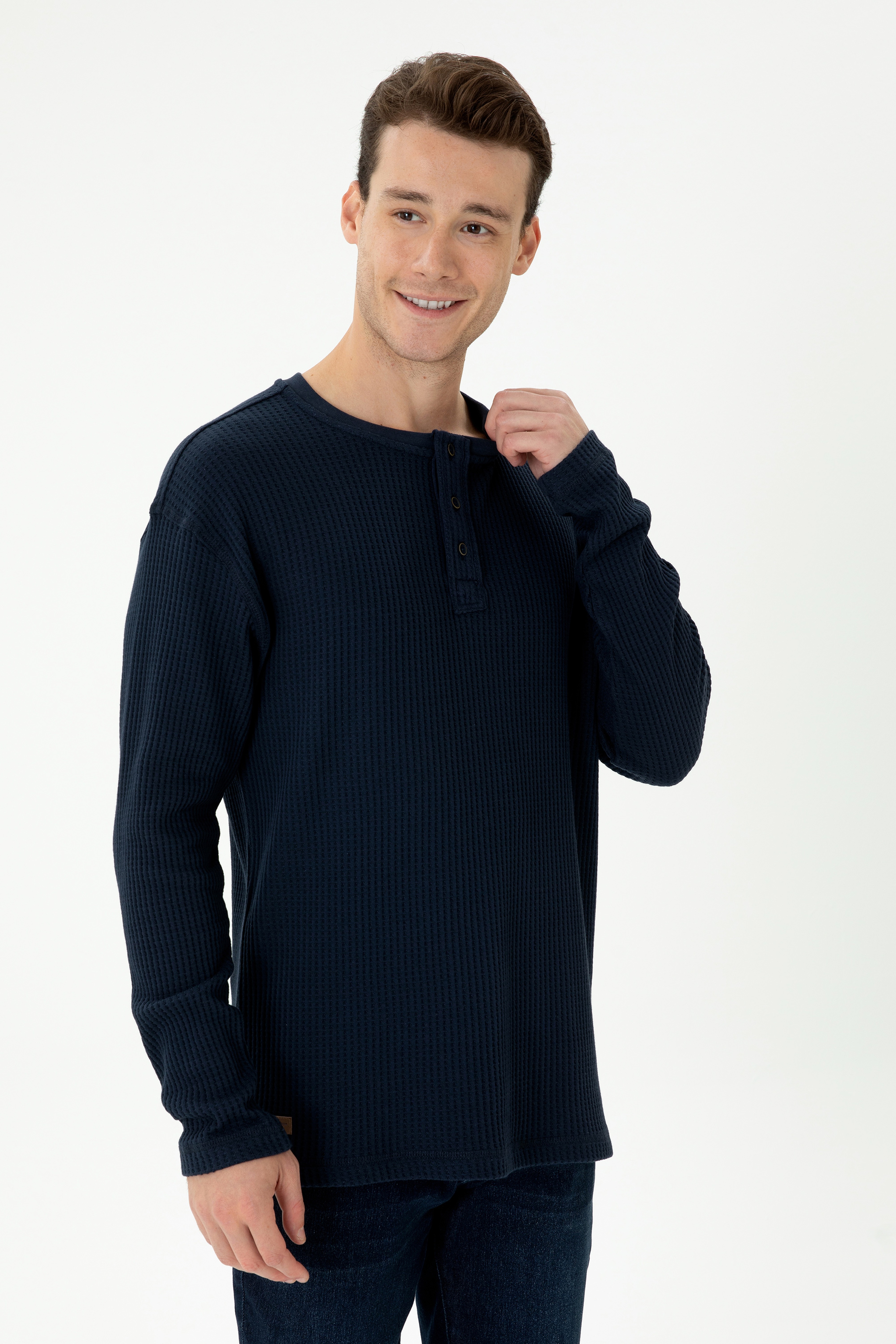 Erkek Lacivert Sweatshirt - Image 1
