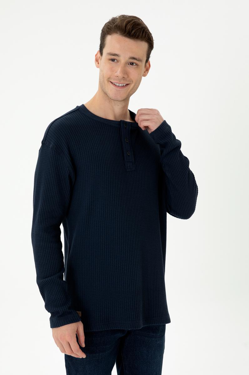 Erkek Lacivert Sweatshirt