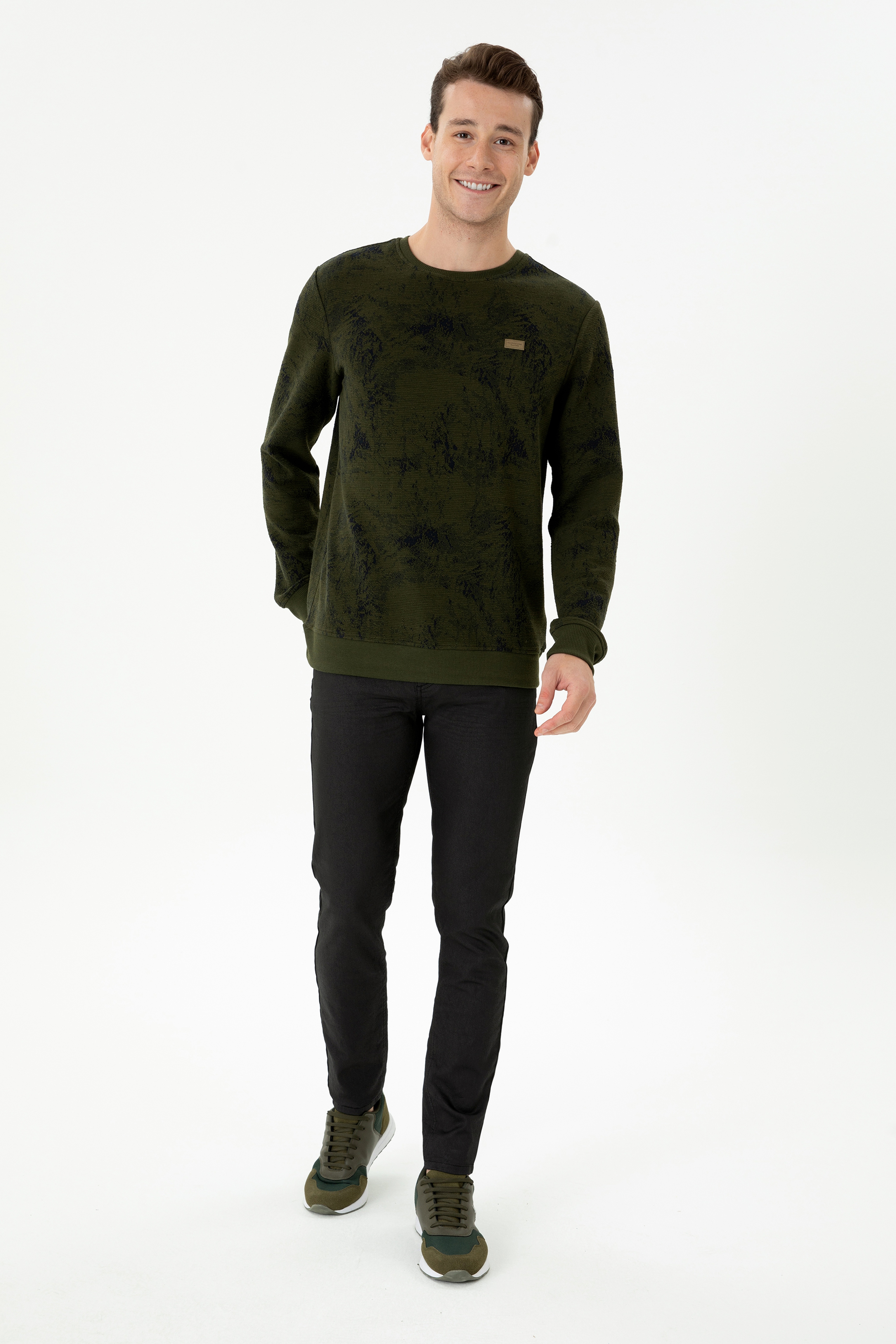 Erkek Haki Sweatshirt - Image 4
