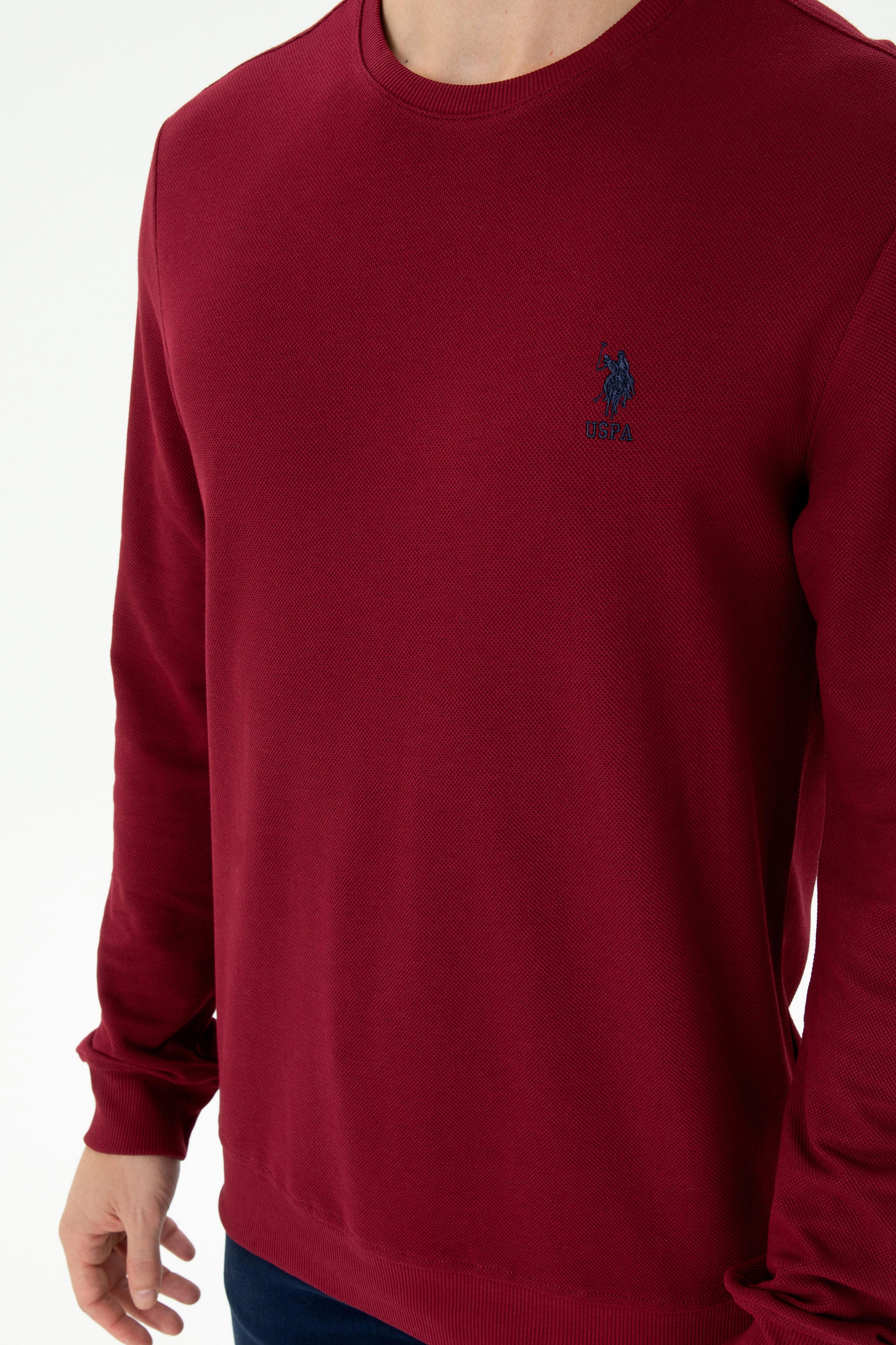 Erkek Bordo Sweatshirt - Image 6