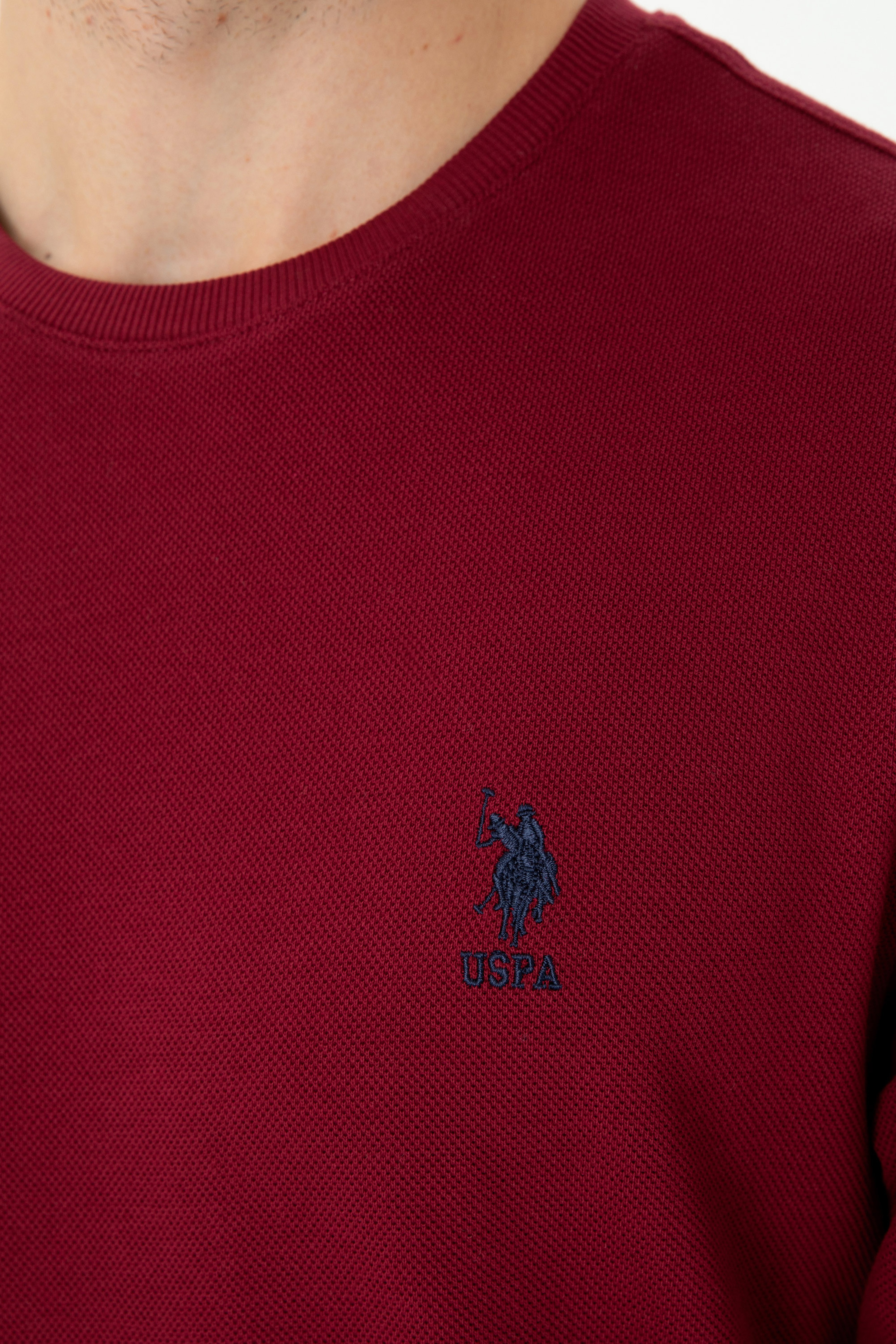 Erkek Bordo Sweatshirt - Image 7