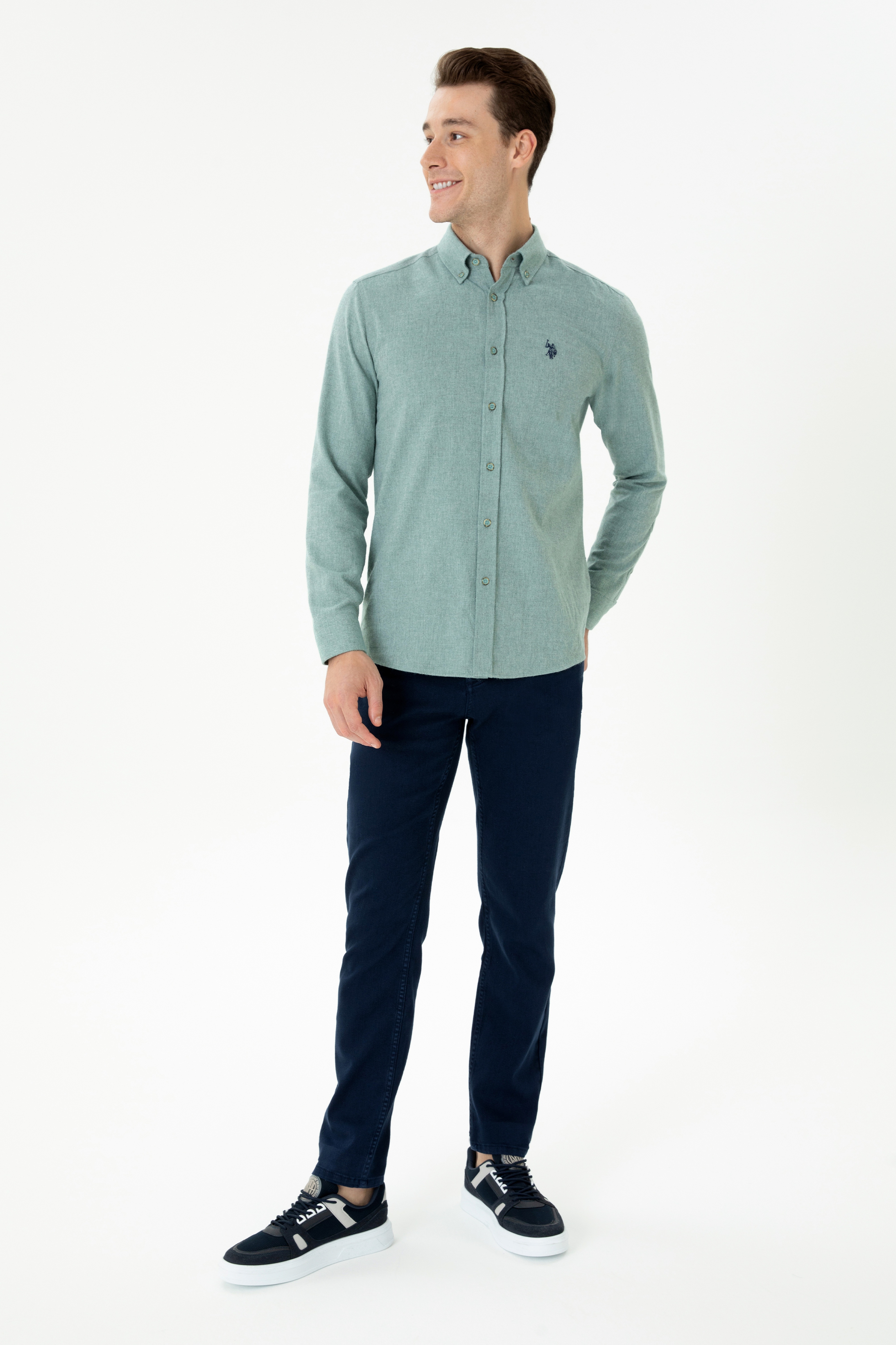 Erkek Slim Fit Lacivert Kanvas Pantolon - Image 1