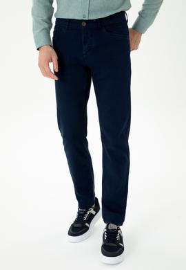 Erkek Slim Fit Lacivert Kanvas Pantolon - 50272363074