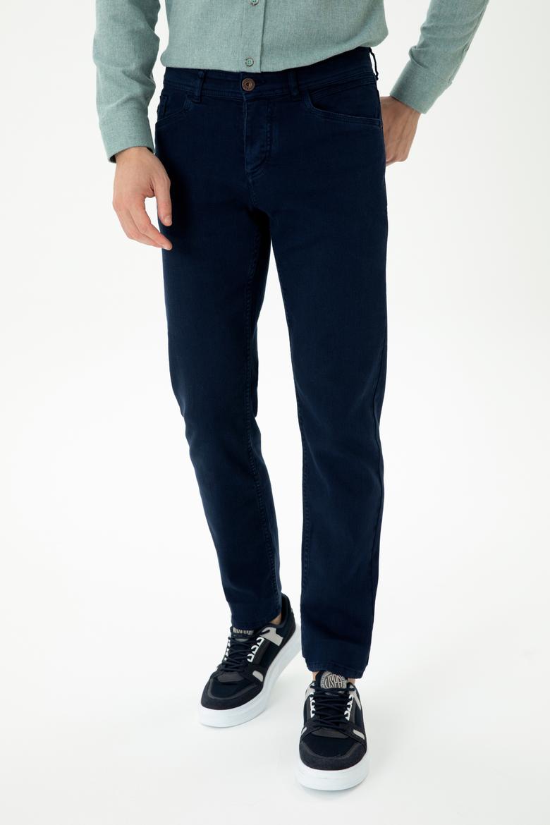 Erkek Slim Fit Lacivert Kanvas Pantolon - 50272363074