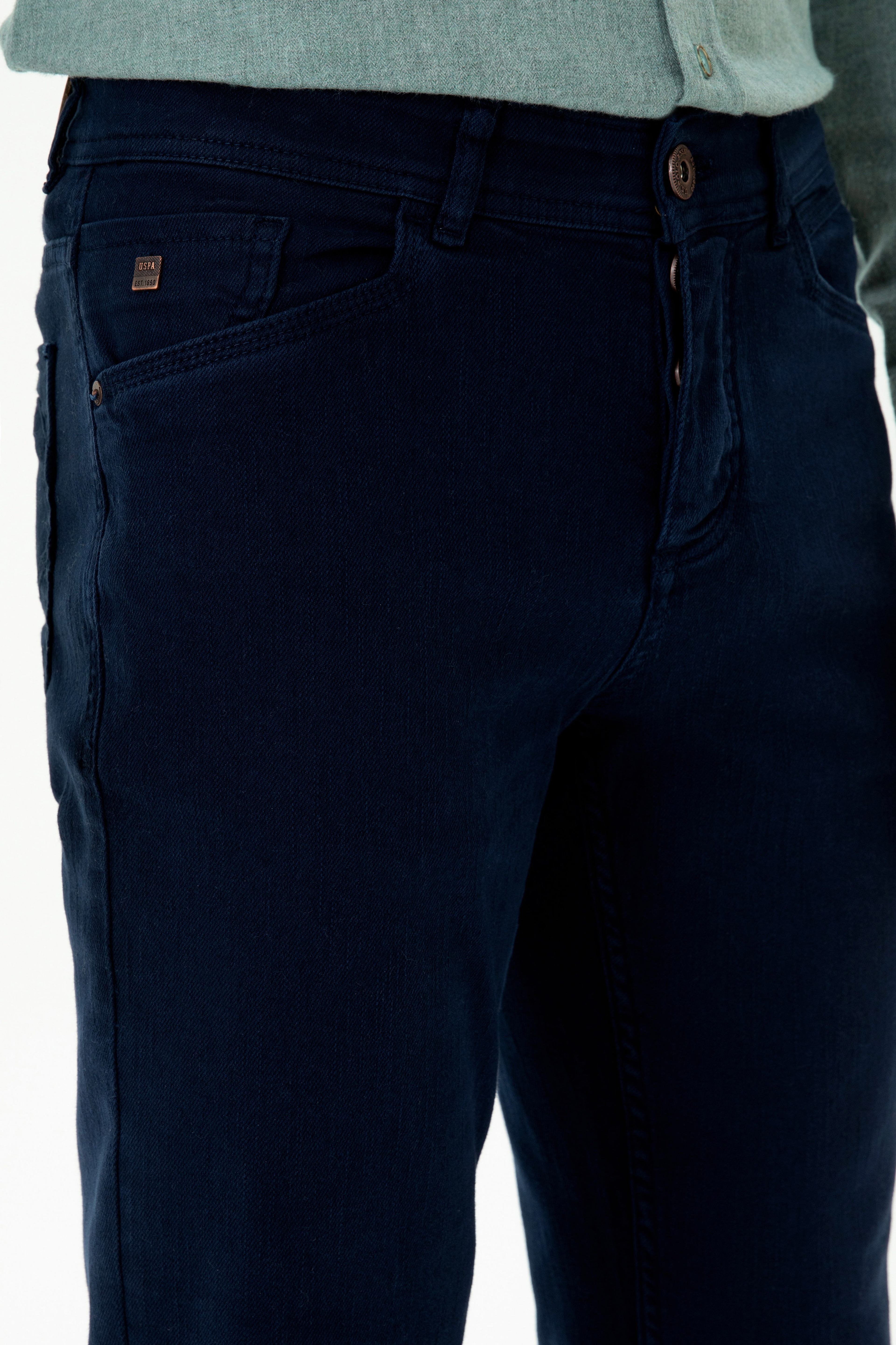 Erkek Slim Fit Lacivert Kanvas Pantolon - Image 5