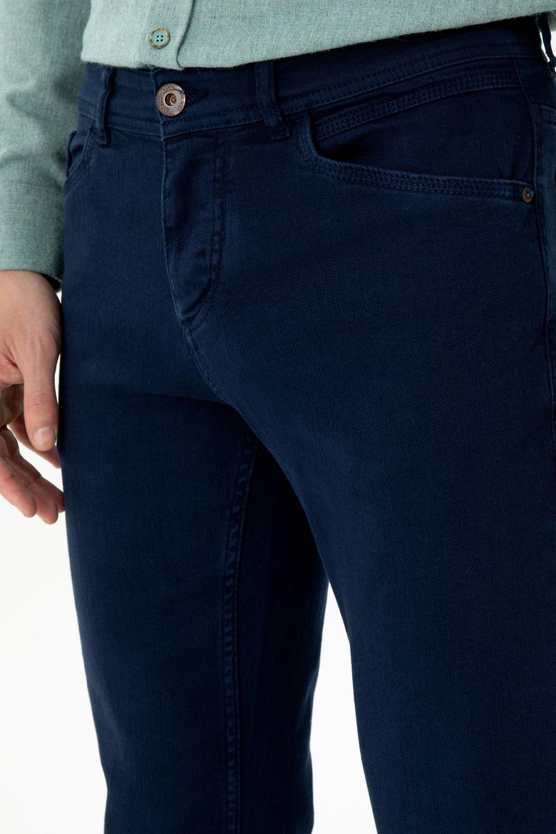 Erkek Slim Fit Lacivert Kanvas Pantolon - 50272363074