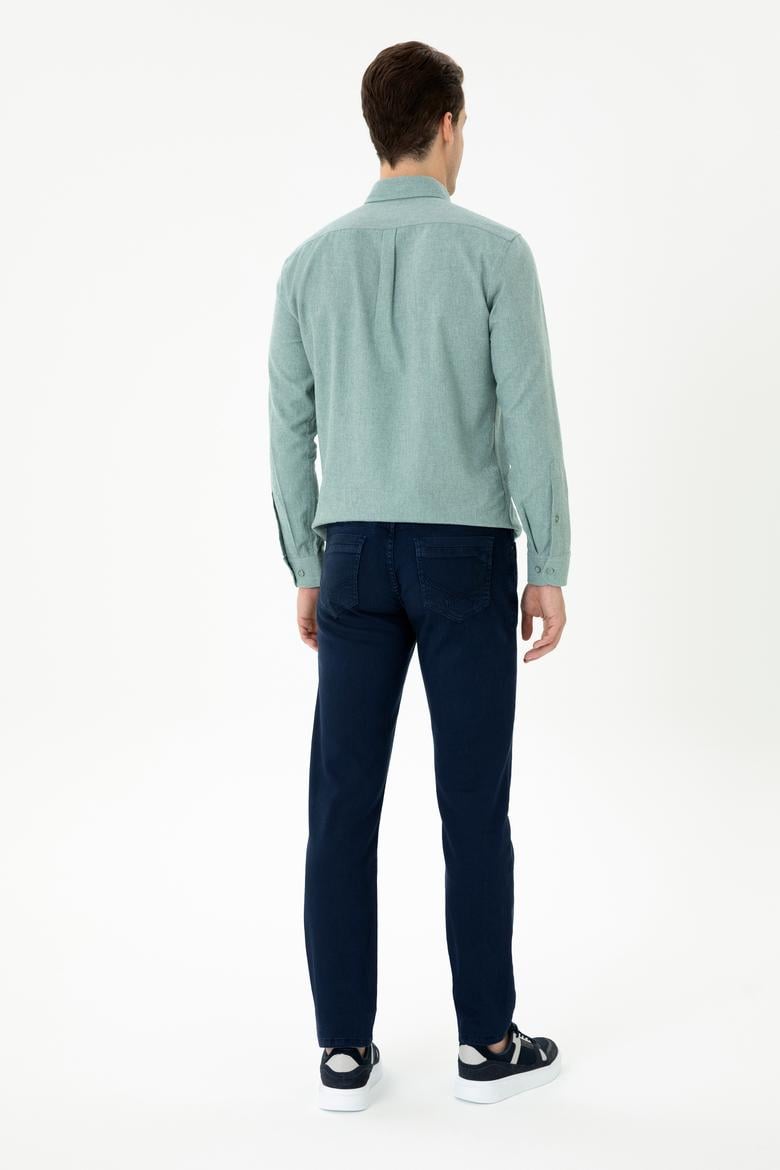 Erkek Slim Fit Lacivert Kanvas Pantolon - 50272363074