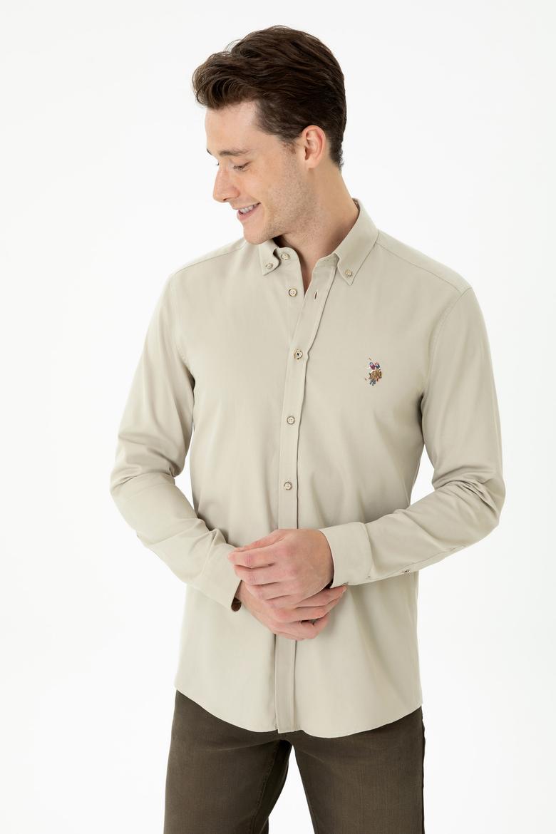 Erkek Taş Uzun Kollu Gömlek