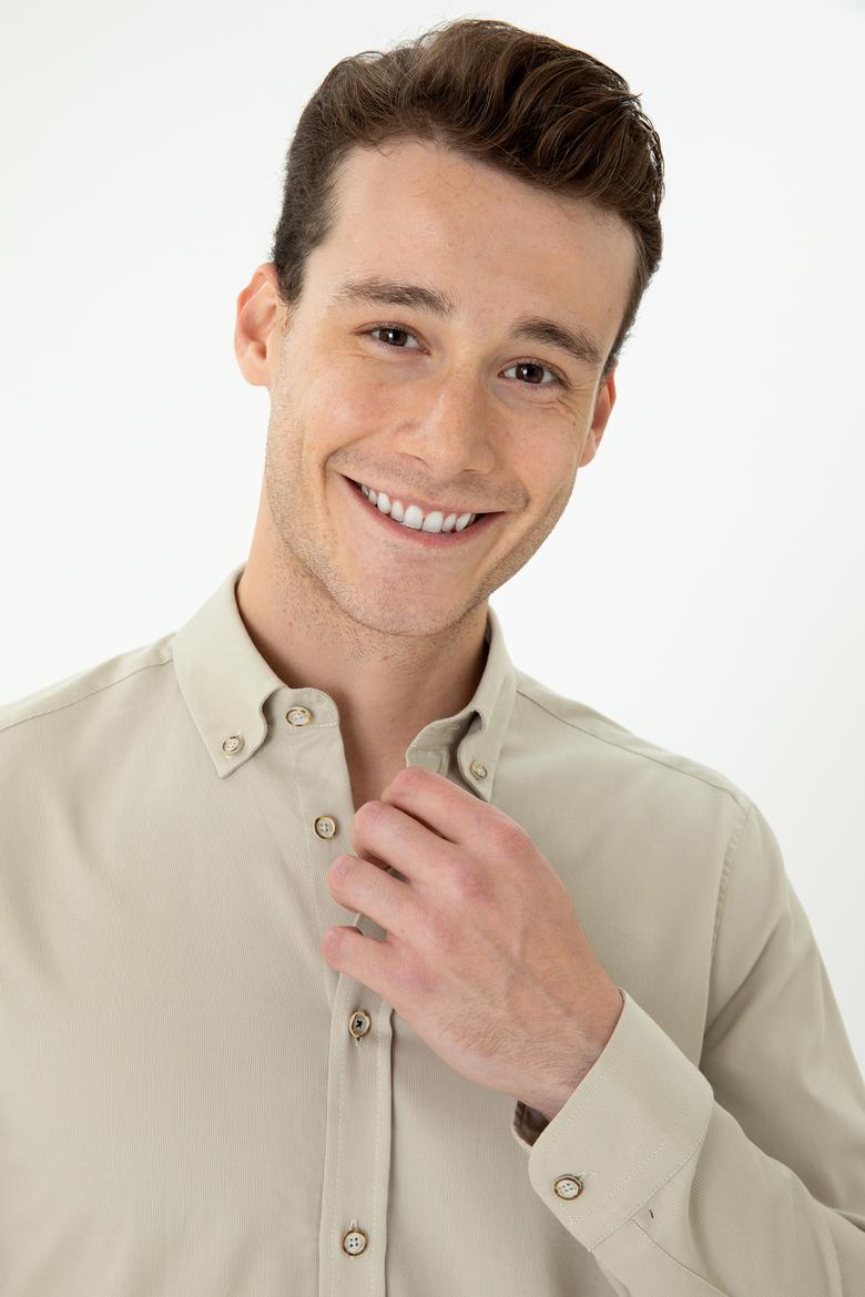 Erkek Taş Uzun Kollu Gömlek - 50276312005