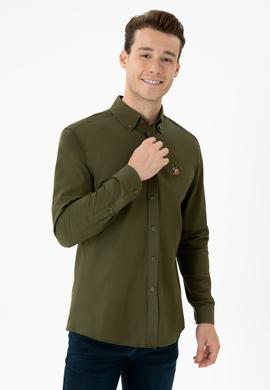 Erkek Haki Uzun Kollu Gömlek - 50276312023