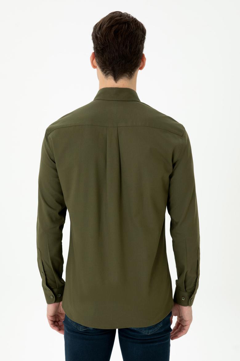 Erkek Haki Uzun Kollu Gömlek - 50276312023