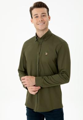 Erkek Haki Uzun Kollu Gömlek - 50276312023
