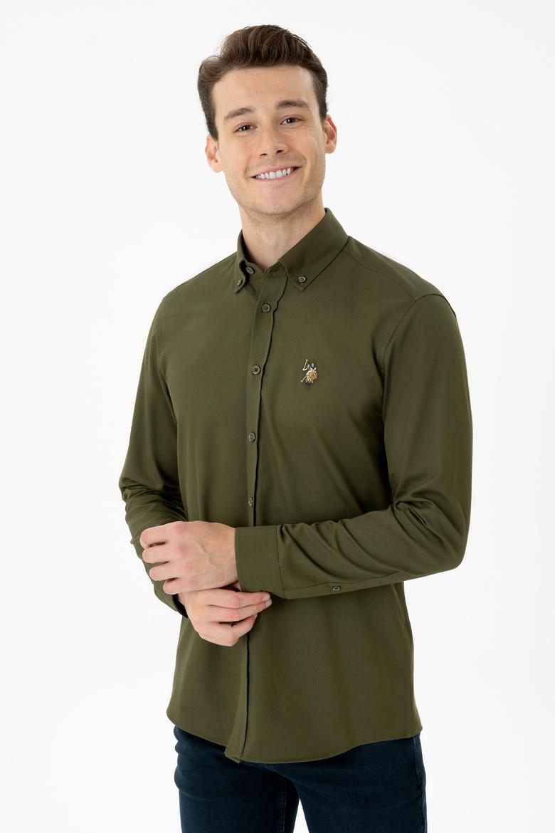 Erkek Haki Uzun Kollu Gömlek - 50276312023