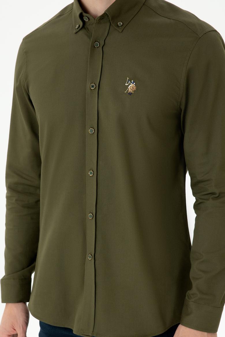 Erkek Haki Uzun Kollu Gömlek - 50276312023