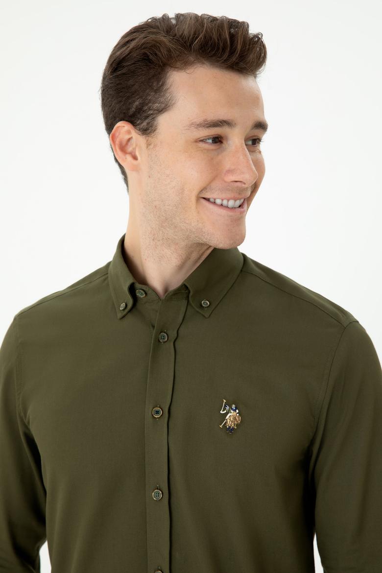Erkek Haki Uzun Kollu Gömlek - 50276312023