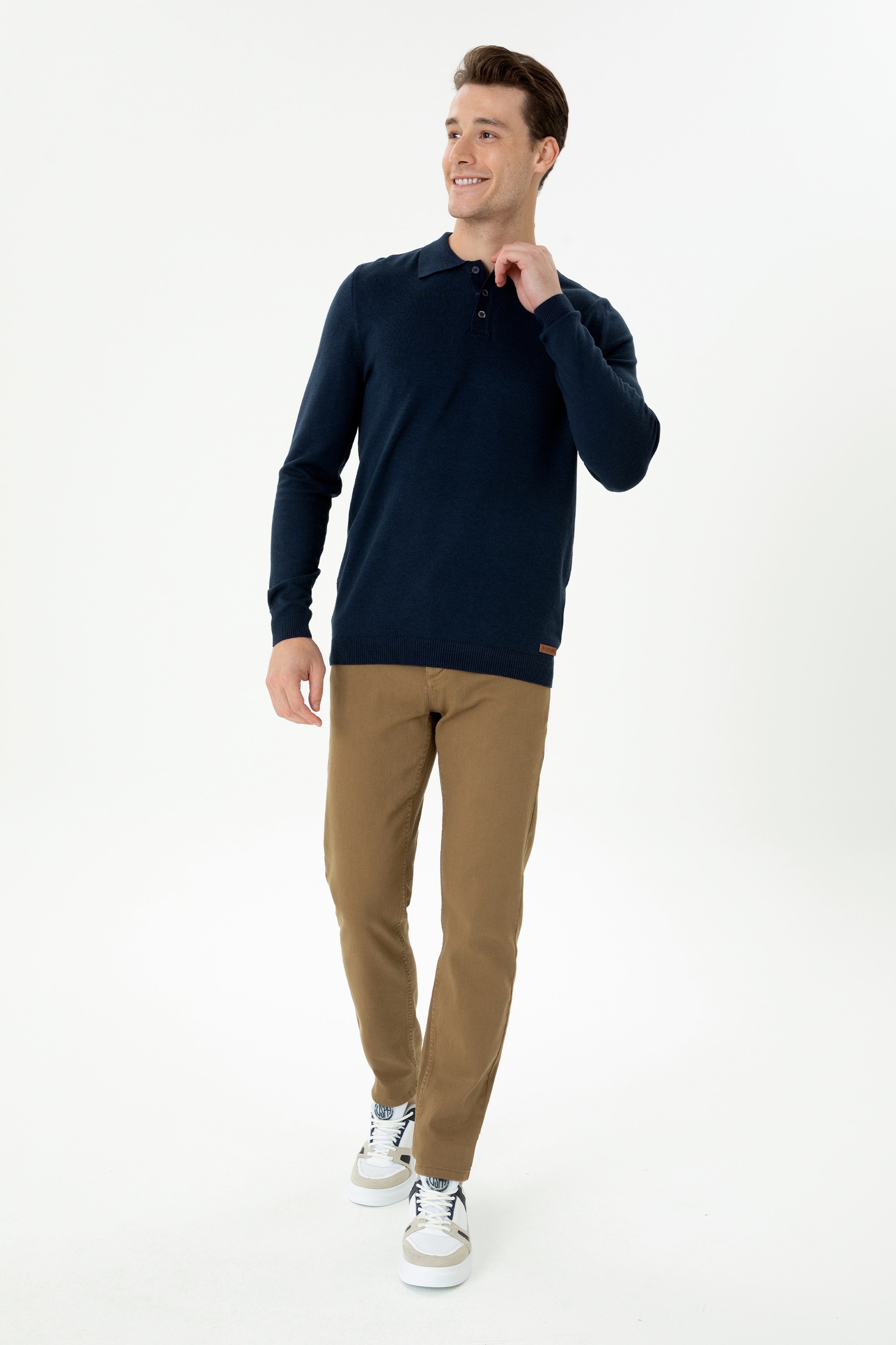 Erkek Lacivert Polo Yaka Kazak - Image 4