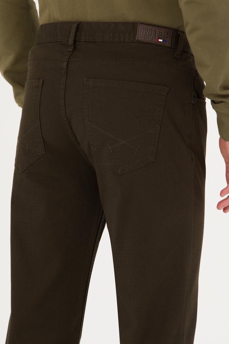 Erkek Regular Fit Koyu Haki Kanvas Pantolon - 50256591038