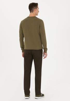 Erkek Regular Fit Koyu Haki Kanvas Pantolon - 50256591038