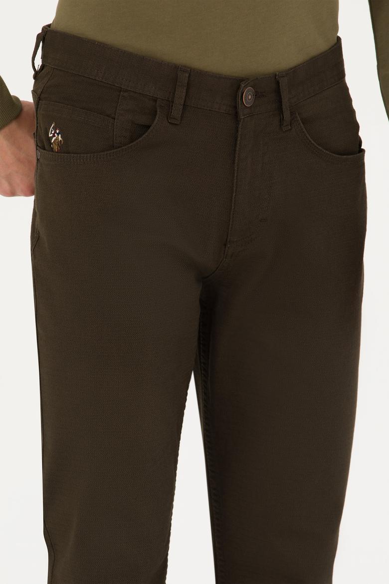 Erkek Regular Fit Koyu Haki Kanvas Pantolon - 50256591038