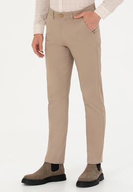 Erkek Slim Fit Koyu Bej Kanvas / Chino Pantolon - 50271430367