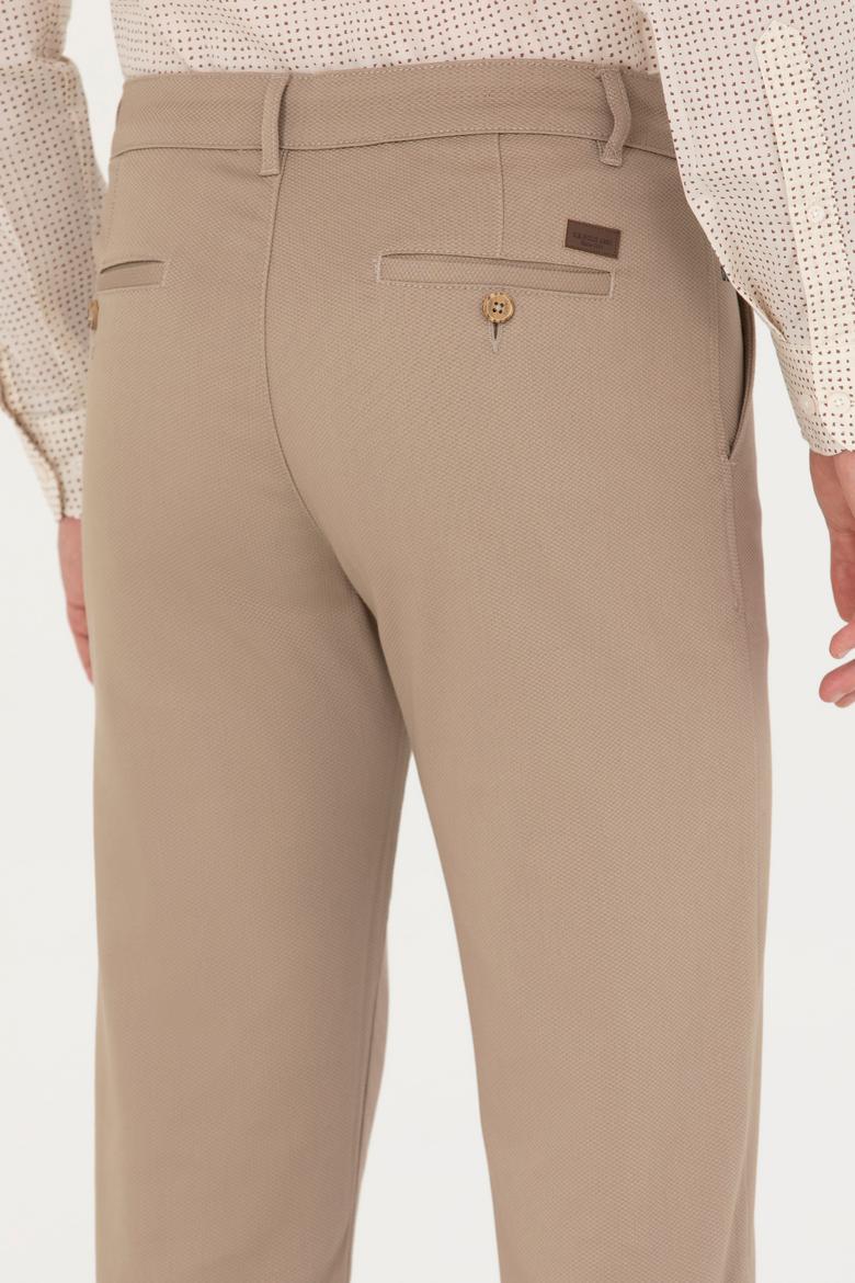 Erkek Slim Fit Koyu Bej Kanvas / Chino Pantolon - 50271430367