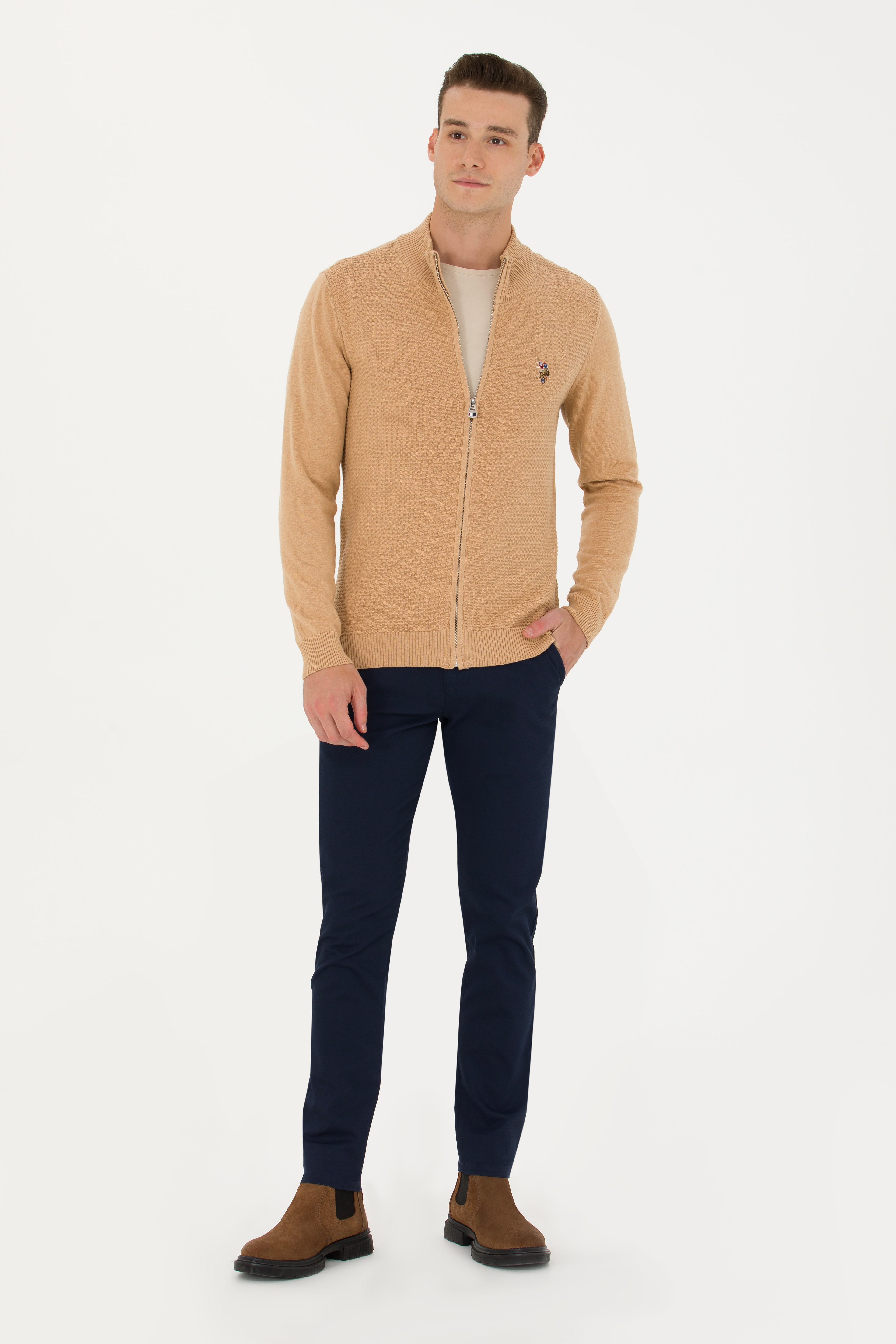 Erkek Slim Fit Lacivert Kanvas / Chino Pantolon
